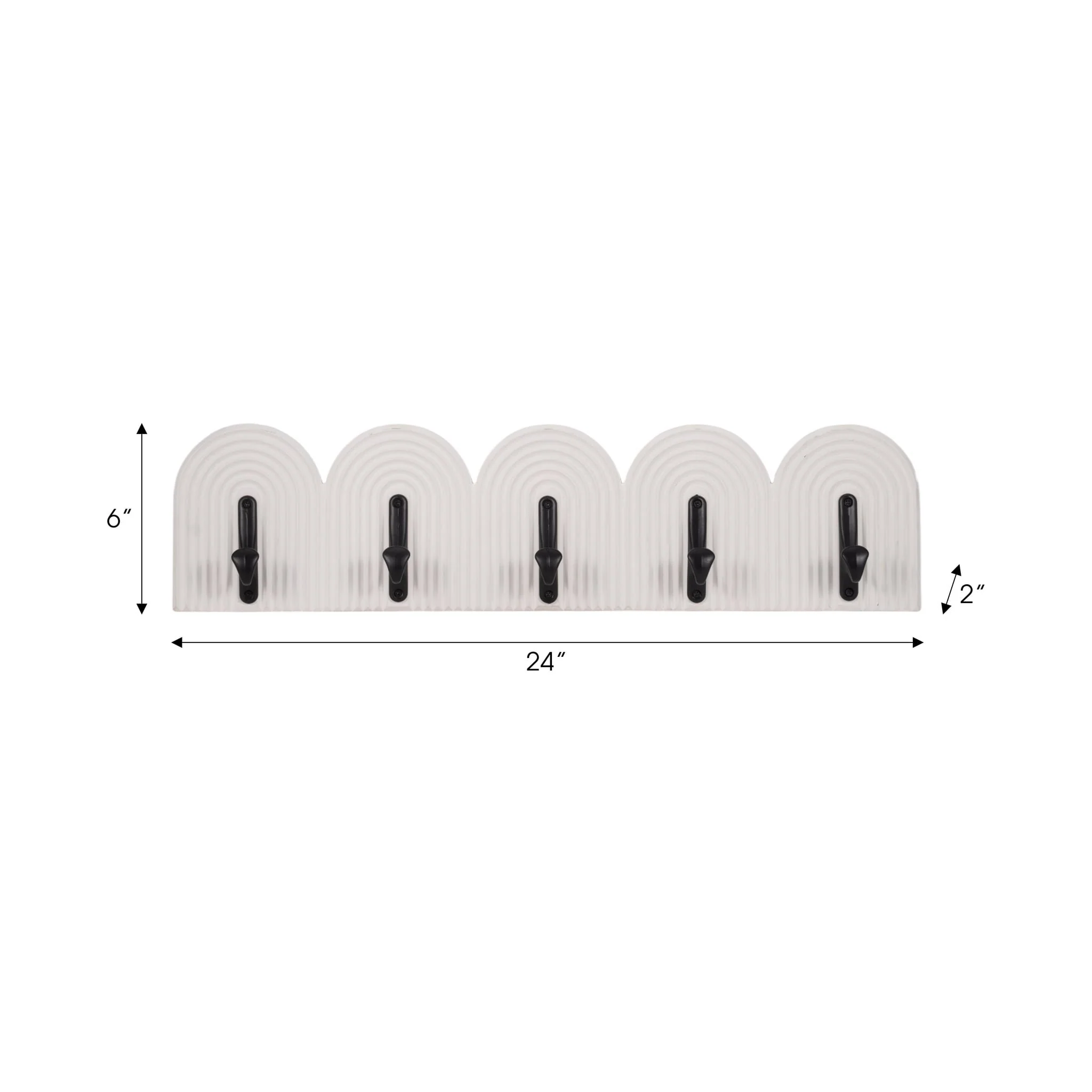 24" 5-arch Wall Hooks, White - Image 6