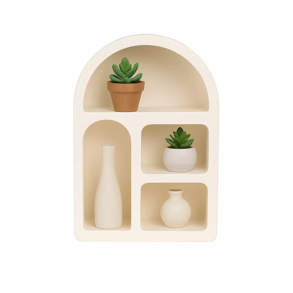 24" Arch Rough Finish Wall Shelf, White - Image 2