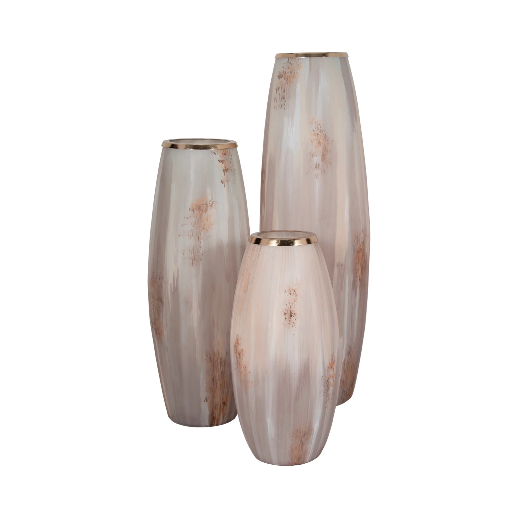 24" Curved Glass Vase Opal Finish, Ivory Multi - Image 7