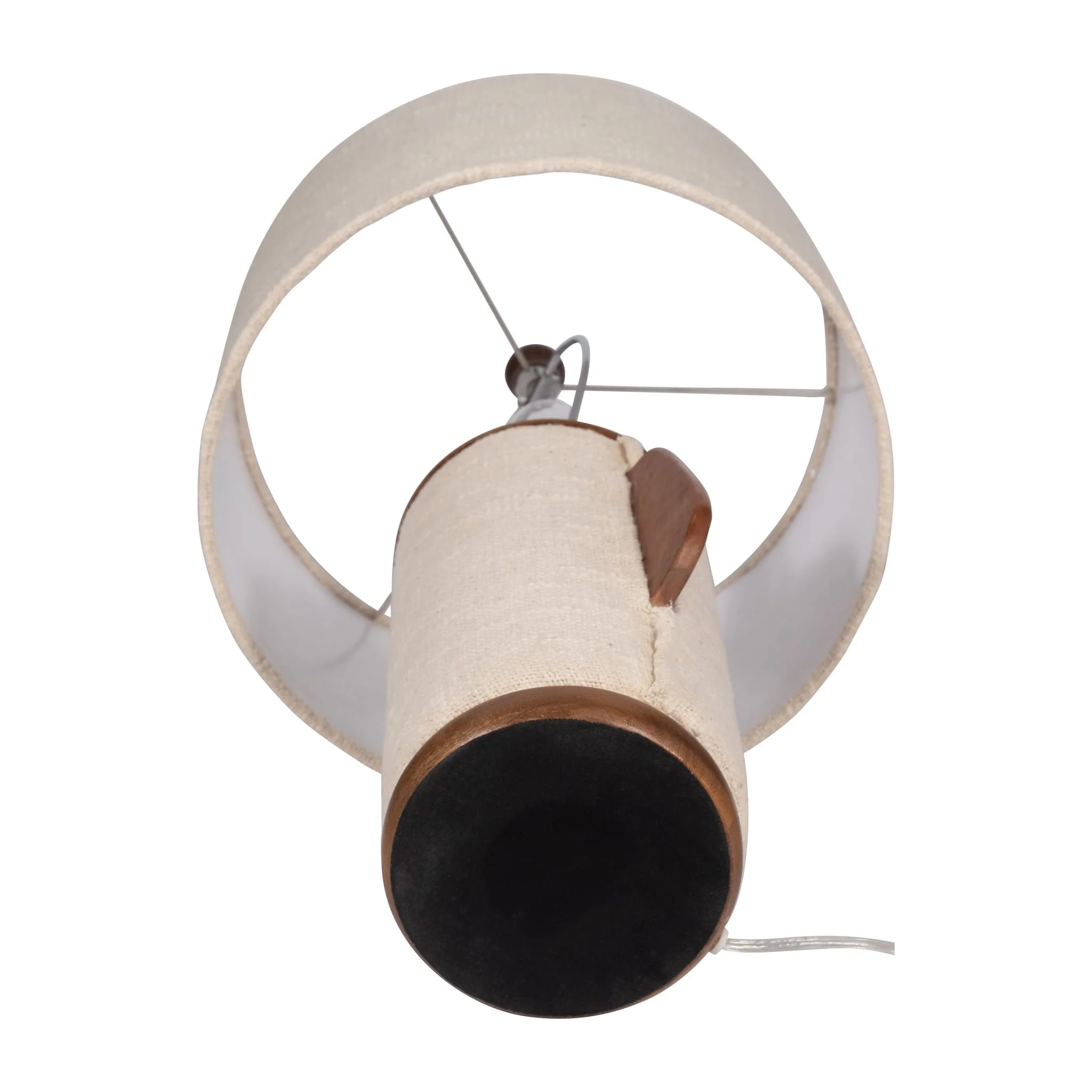 24" Ecomix Fabric Lamp With Wood, Ivory - Image 8