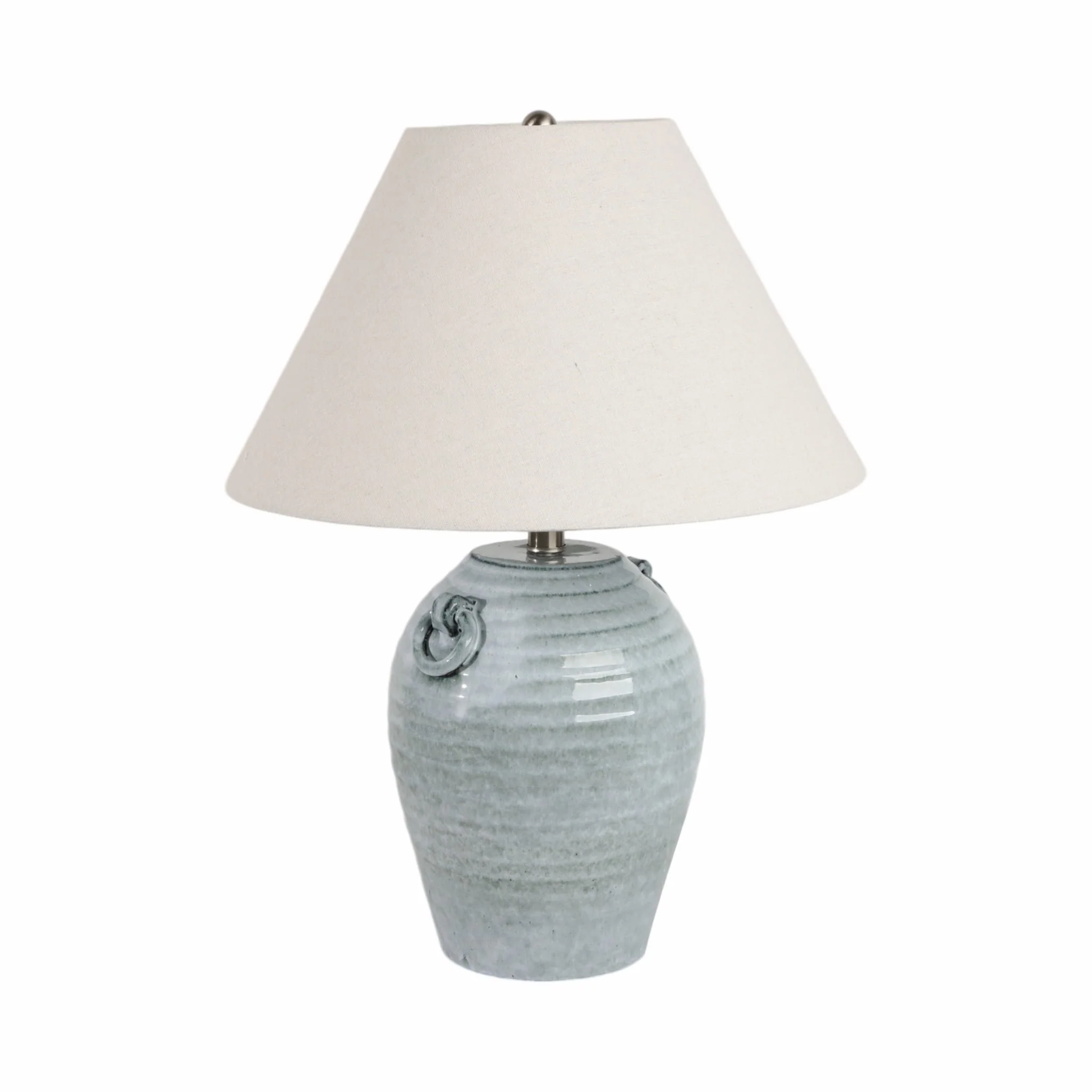 24" Jug Table Lamp With Handles Tapered Shade,blue - Image 3