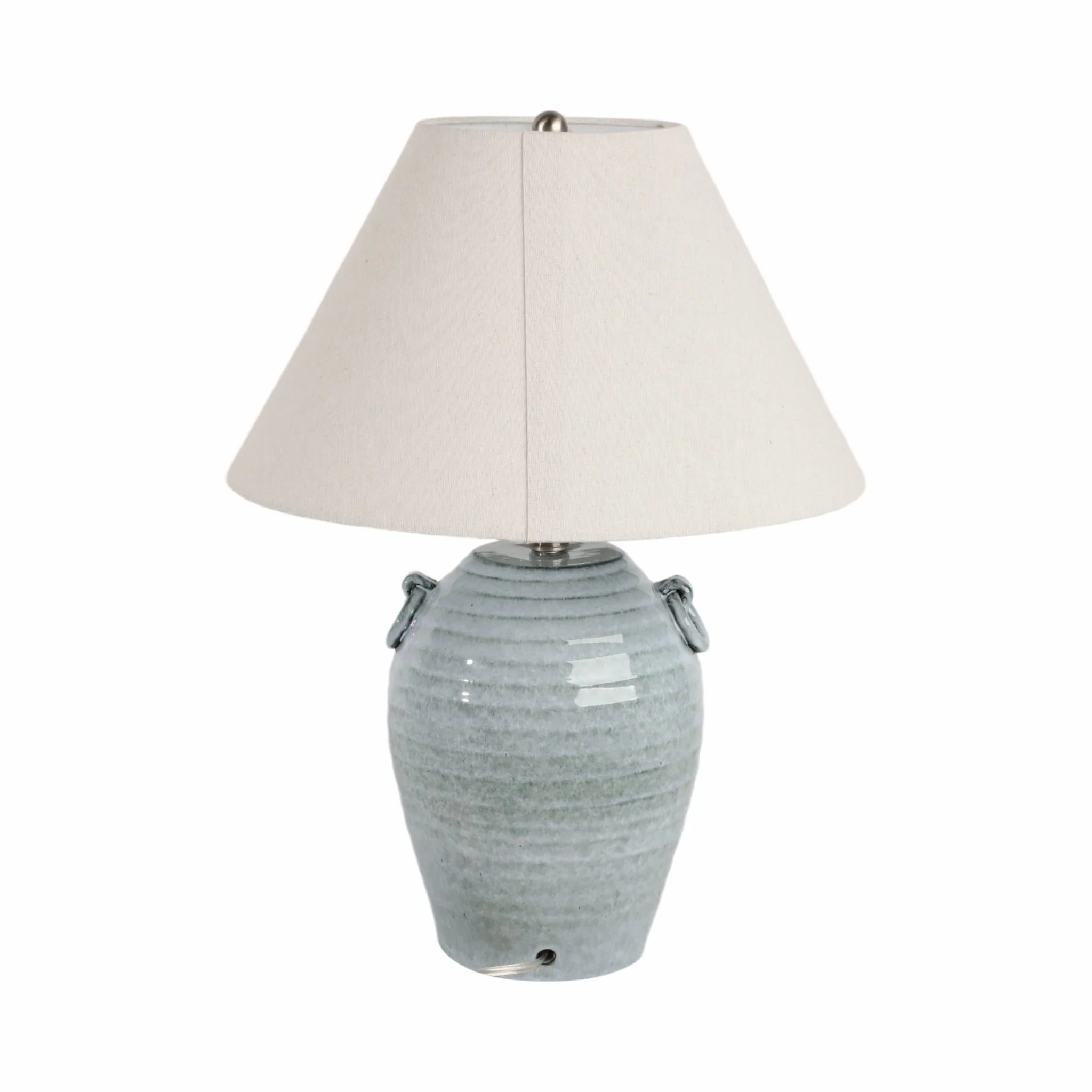 24" Jug Table Lamp With Handles Tapered Shade,blue - Image 5
