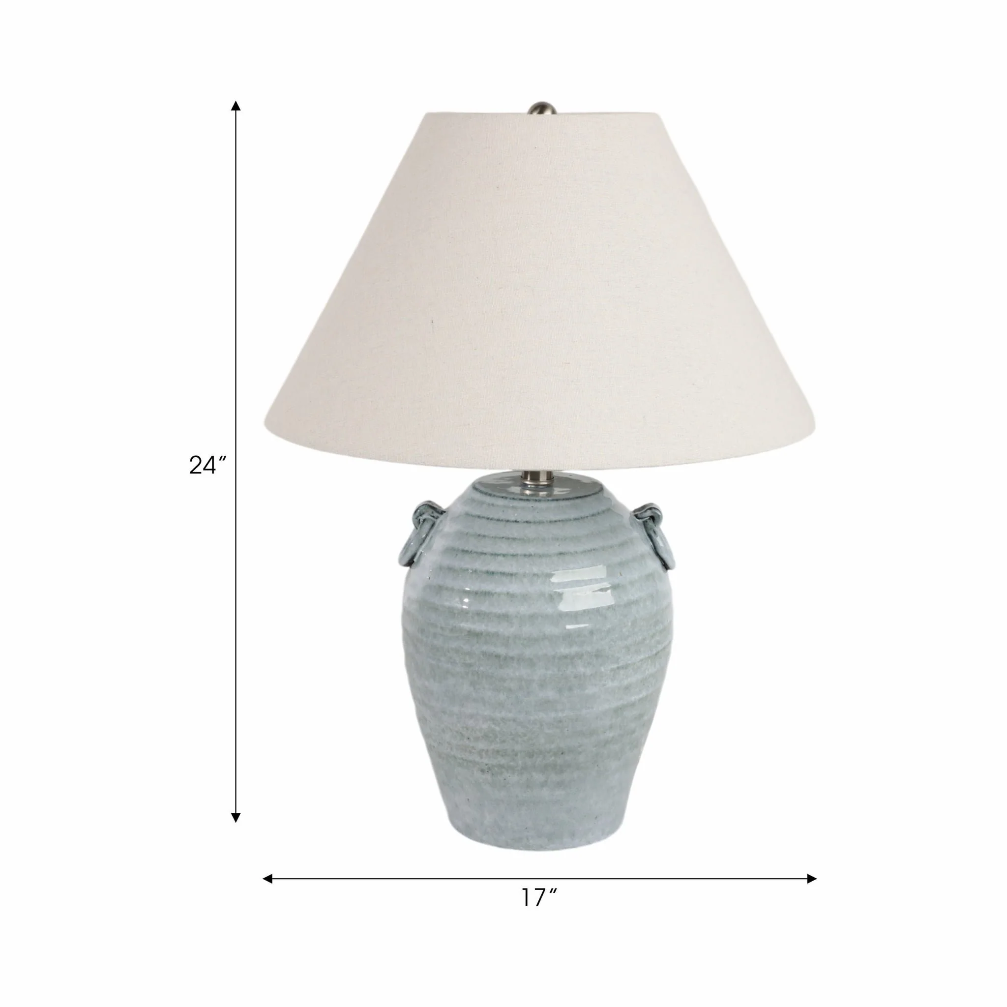 24" Jug Table Lamp With Handles Tapered Shade,blue - Image 7