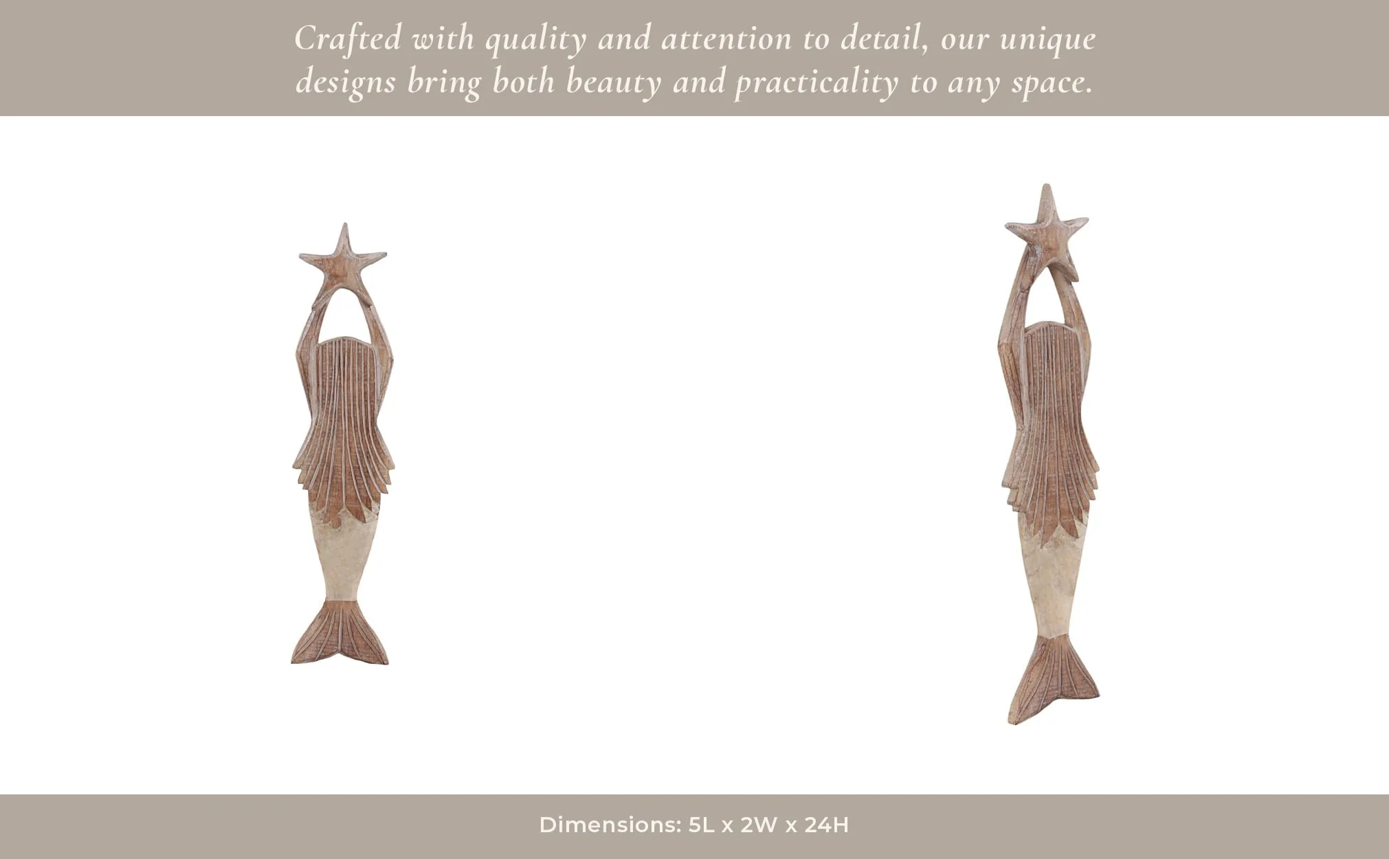 24" Mermaid Gold Capiz Tail, Natural - Image 10