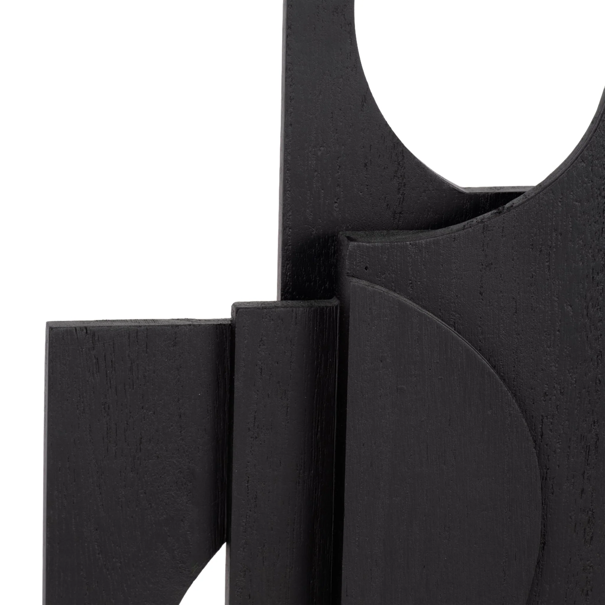 24" Modern Stacked Sculpture, Black - Image 5