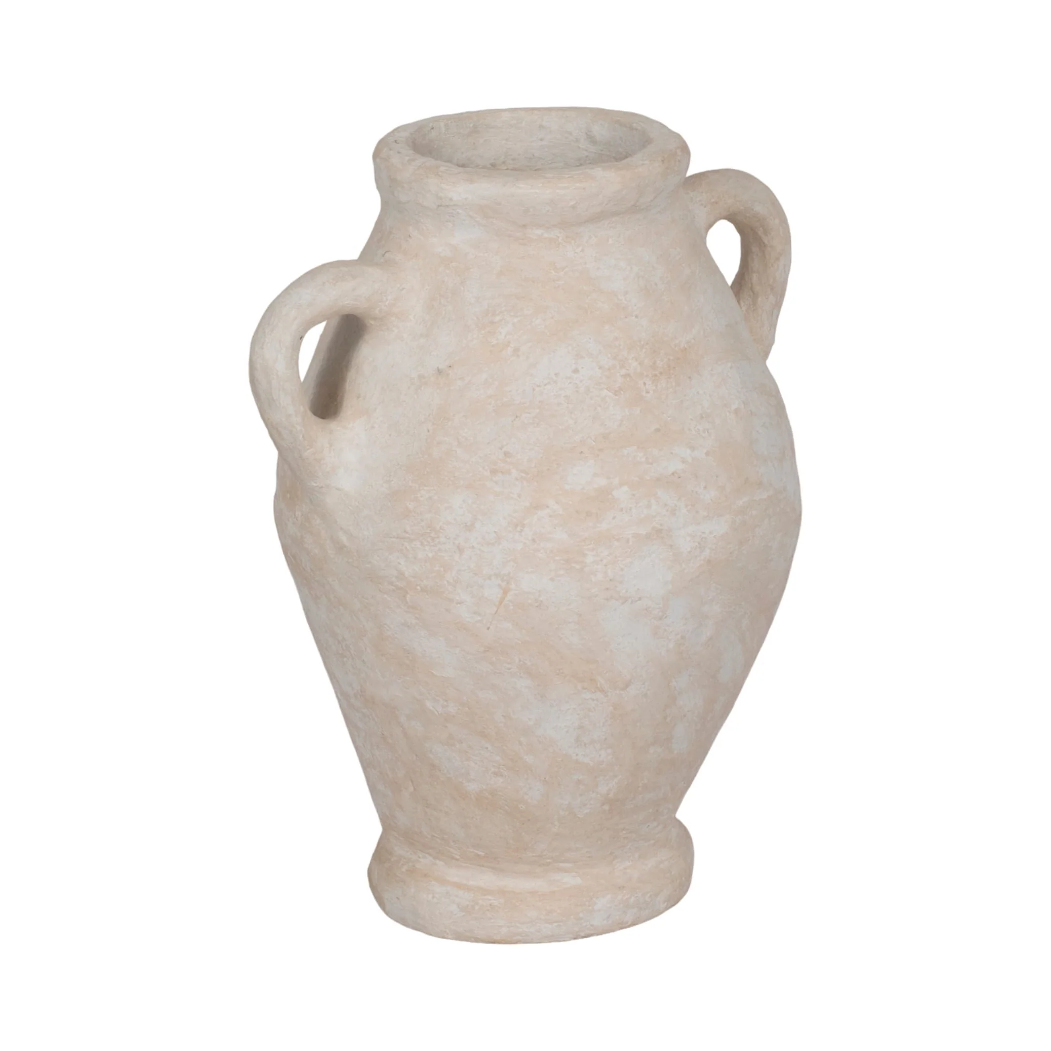 24" Paper Mache Jug With Handles, White - Image 3