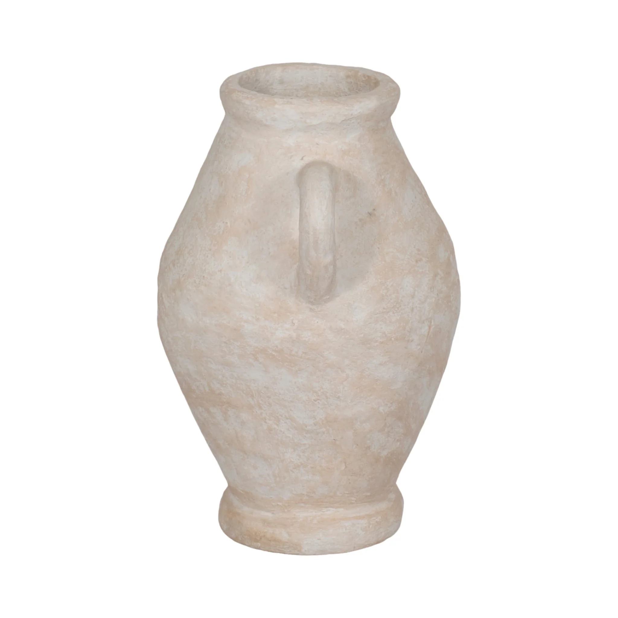 24" Paper Mache Jug With Handles, White - Image 4