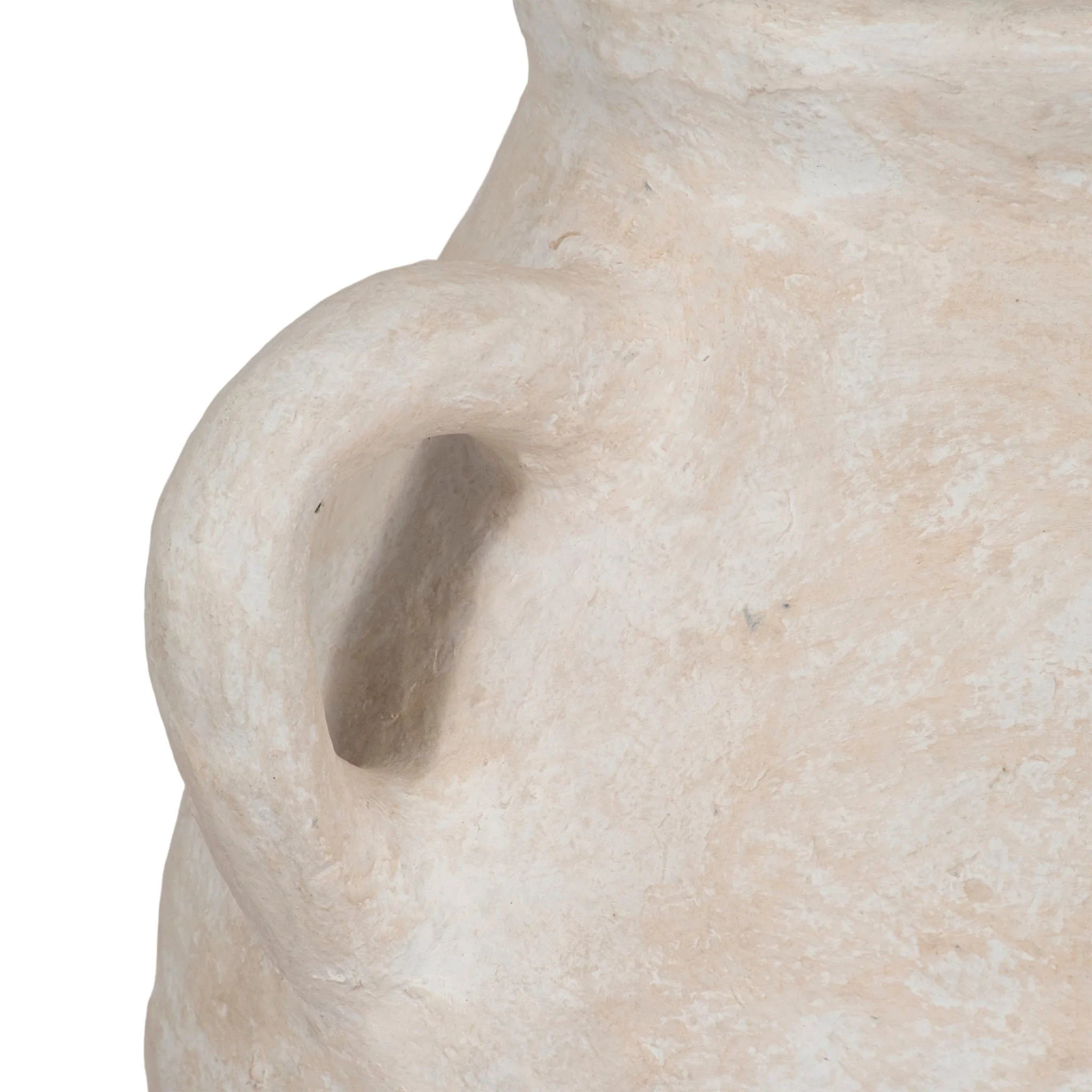 24" Paper Mache Jug With Handles, White - Image 5