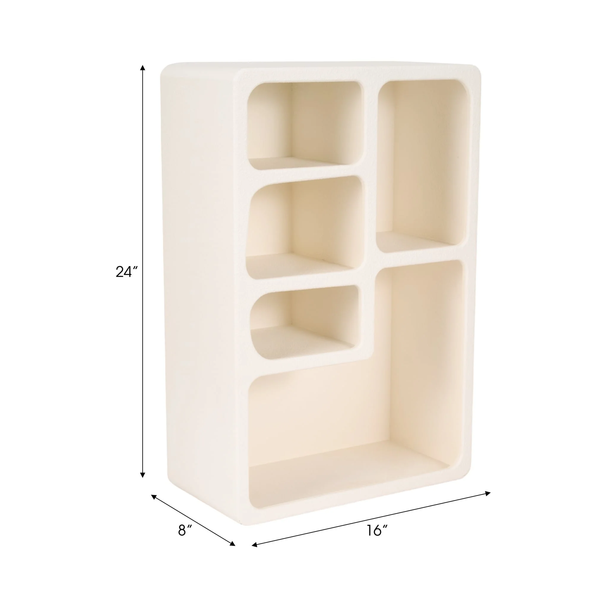 24" Rectangle Rough Finish Wall Shelf, White - Image 6