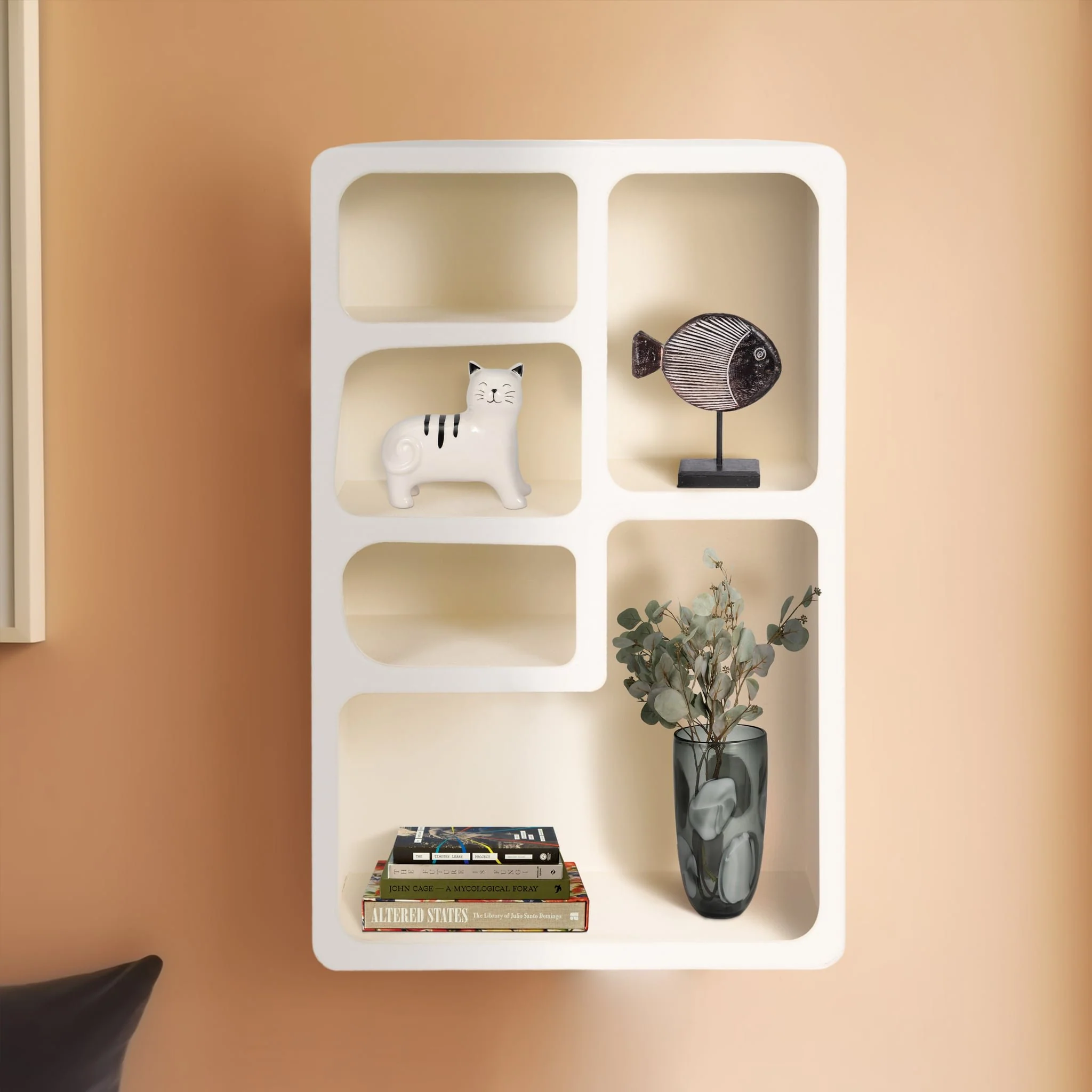 24" Rectangle Rough Finish Wall Shelf, White - Image 8