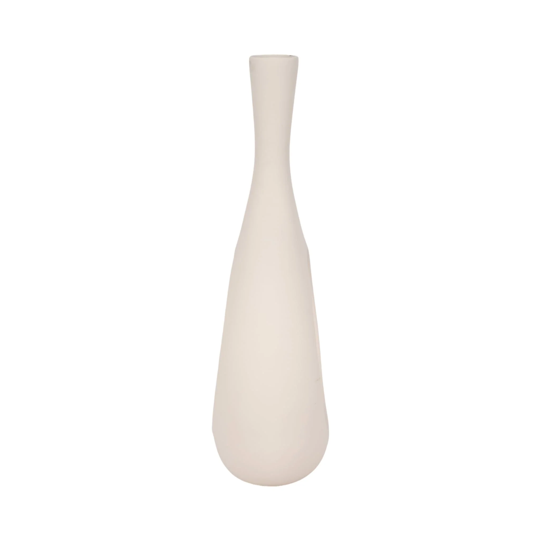 24" Rough Texture Round Cut Out Vase, White - Image 4
