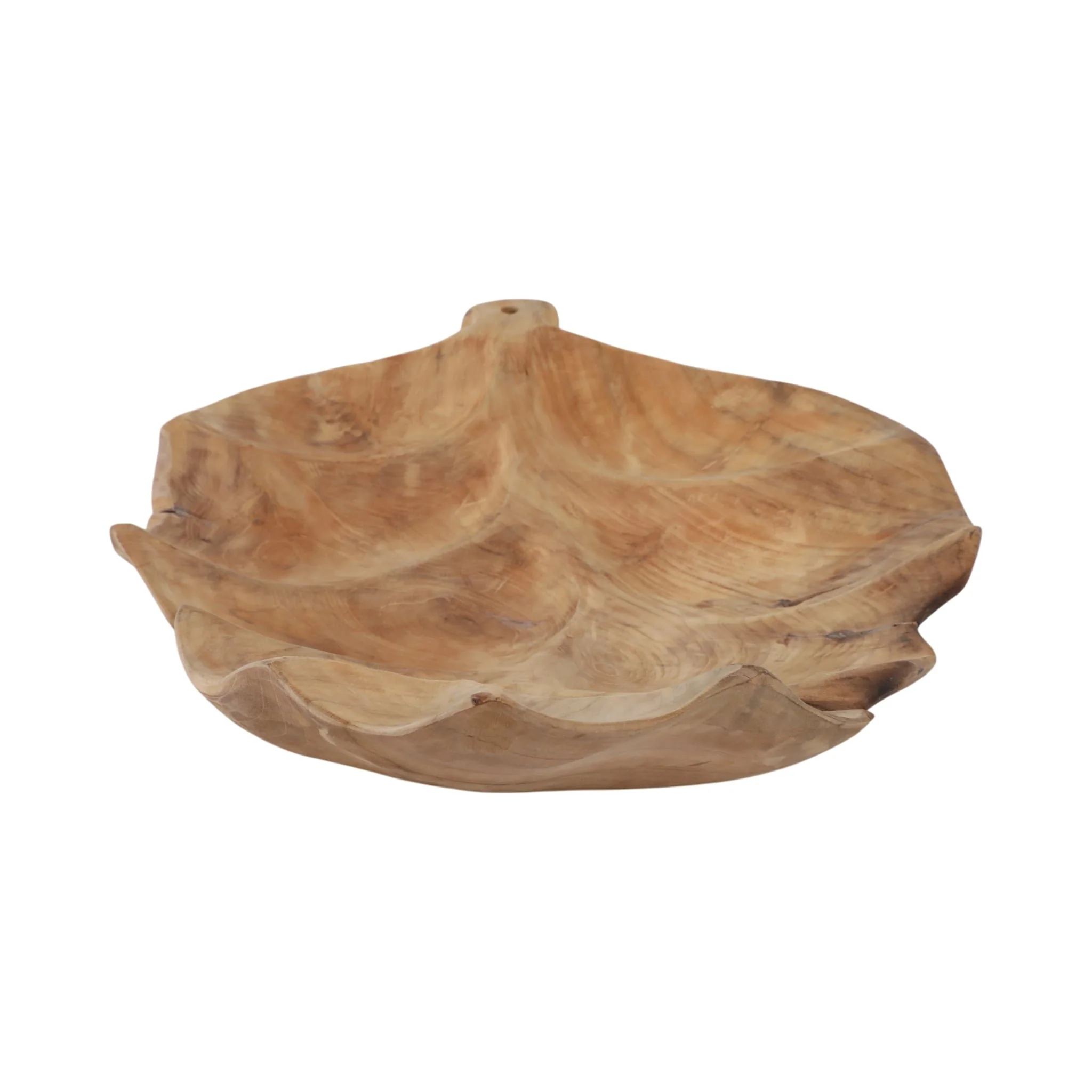 24" Teak Leaf Bowl, Natural - Image 3