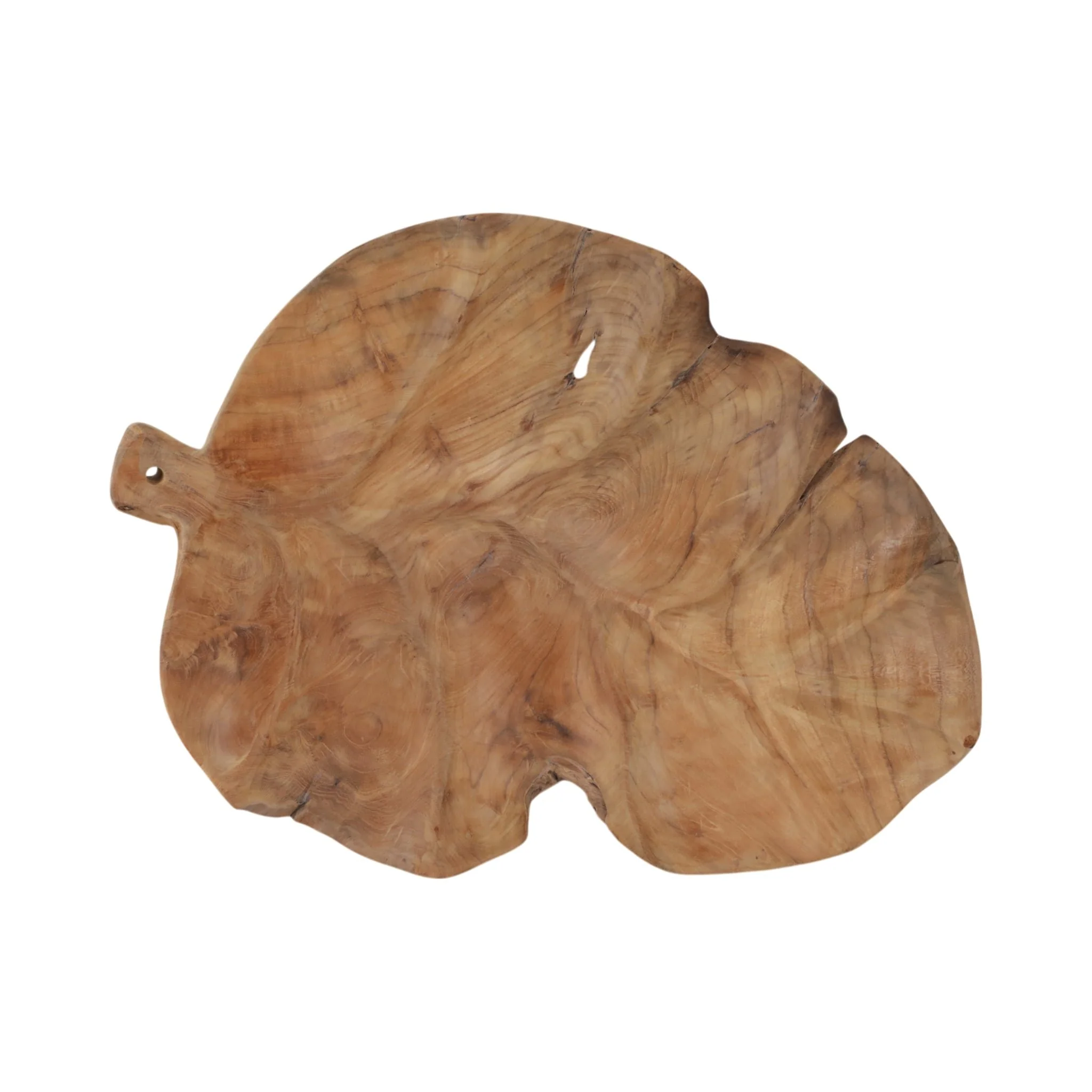 24" Teak Leaf Bowl, Natural - Image 6