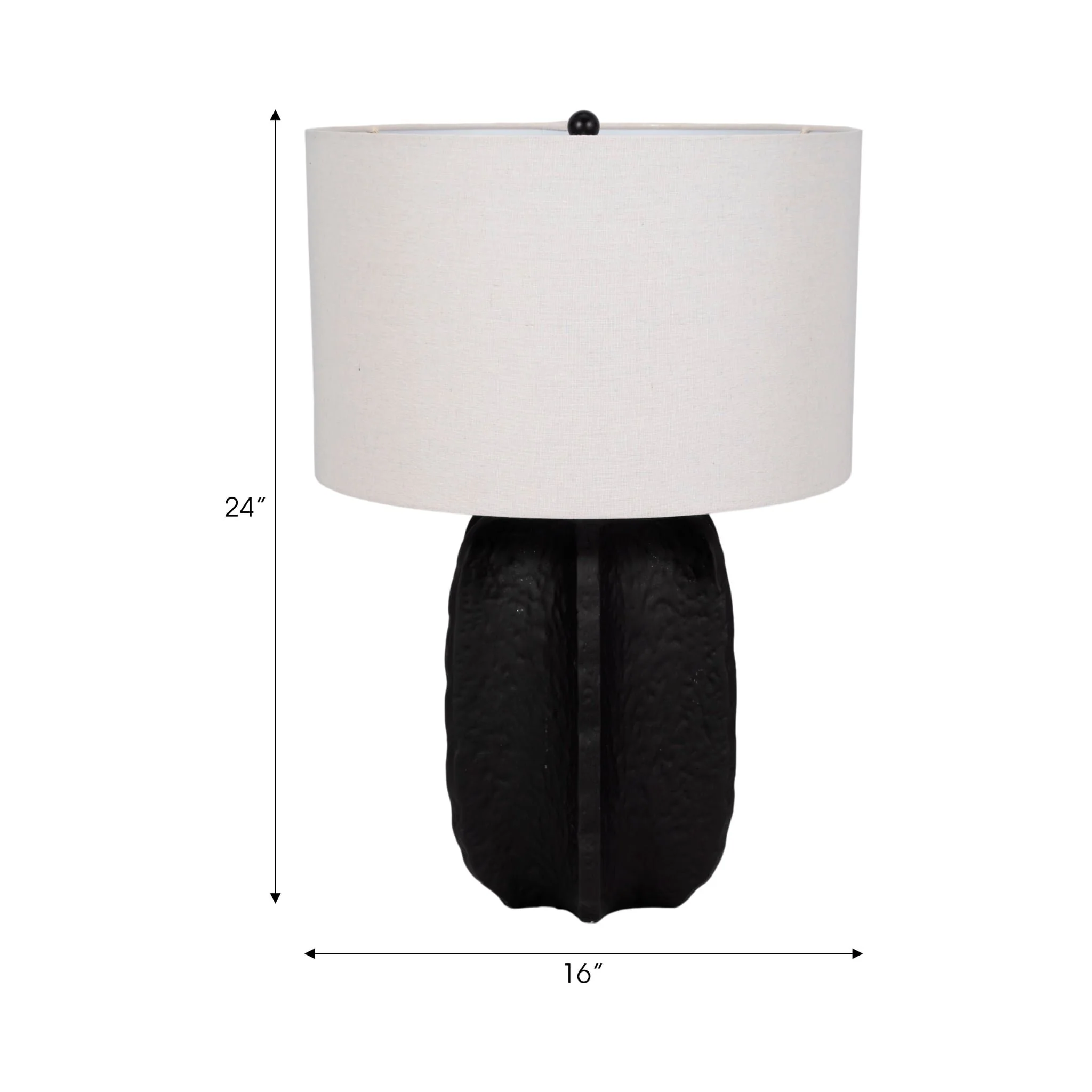24" Textured Jagged Table Lamp, Black/white - Image 6