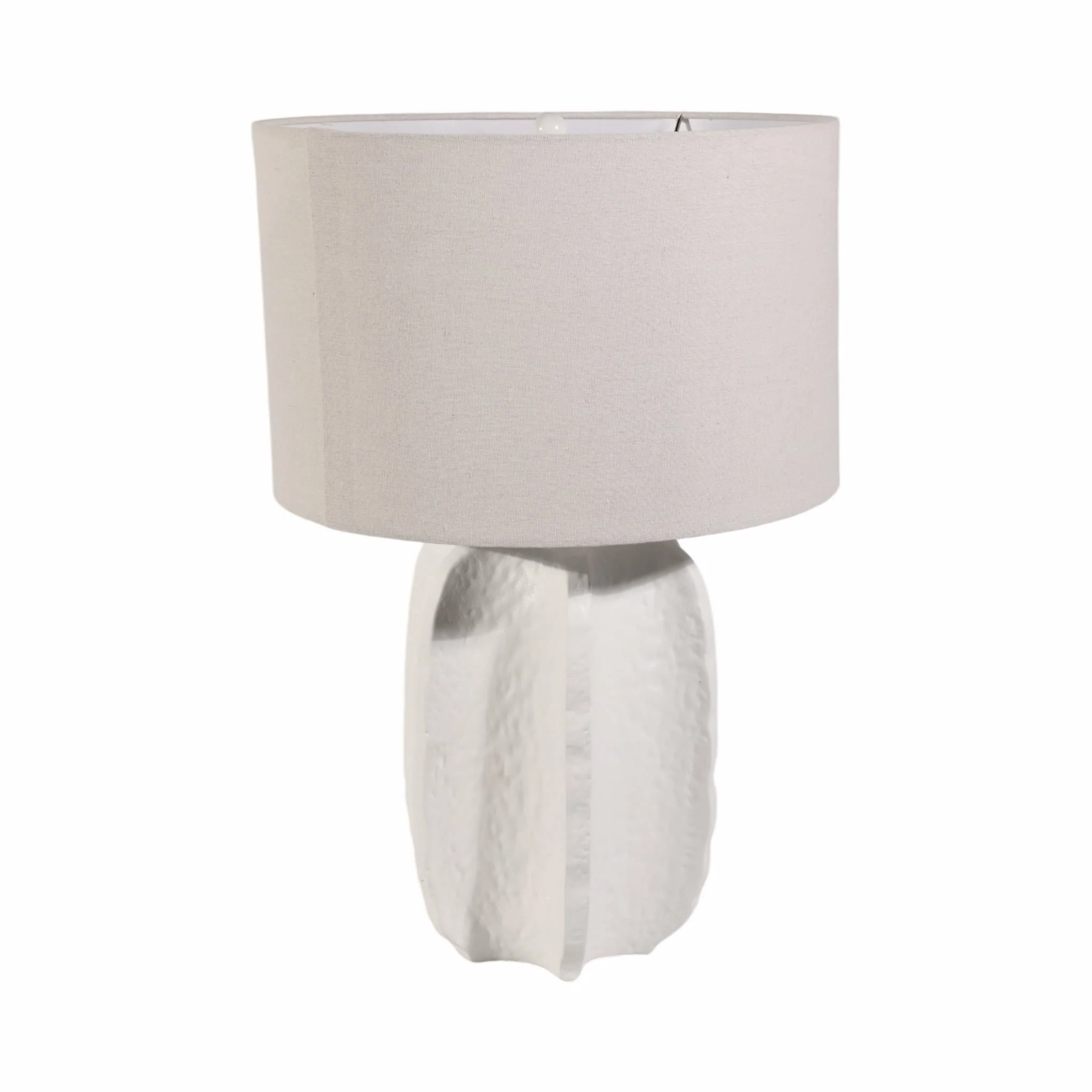 24" Textured Jagged Table Lamp, White - Image 4