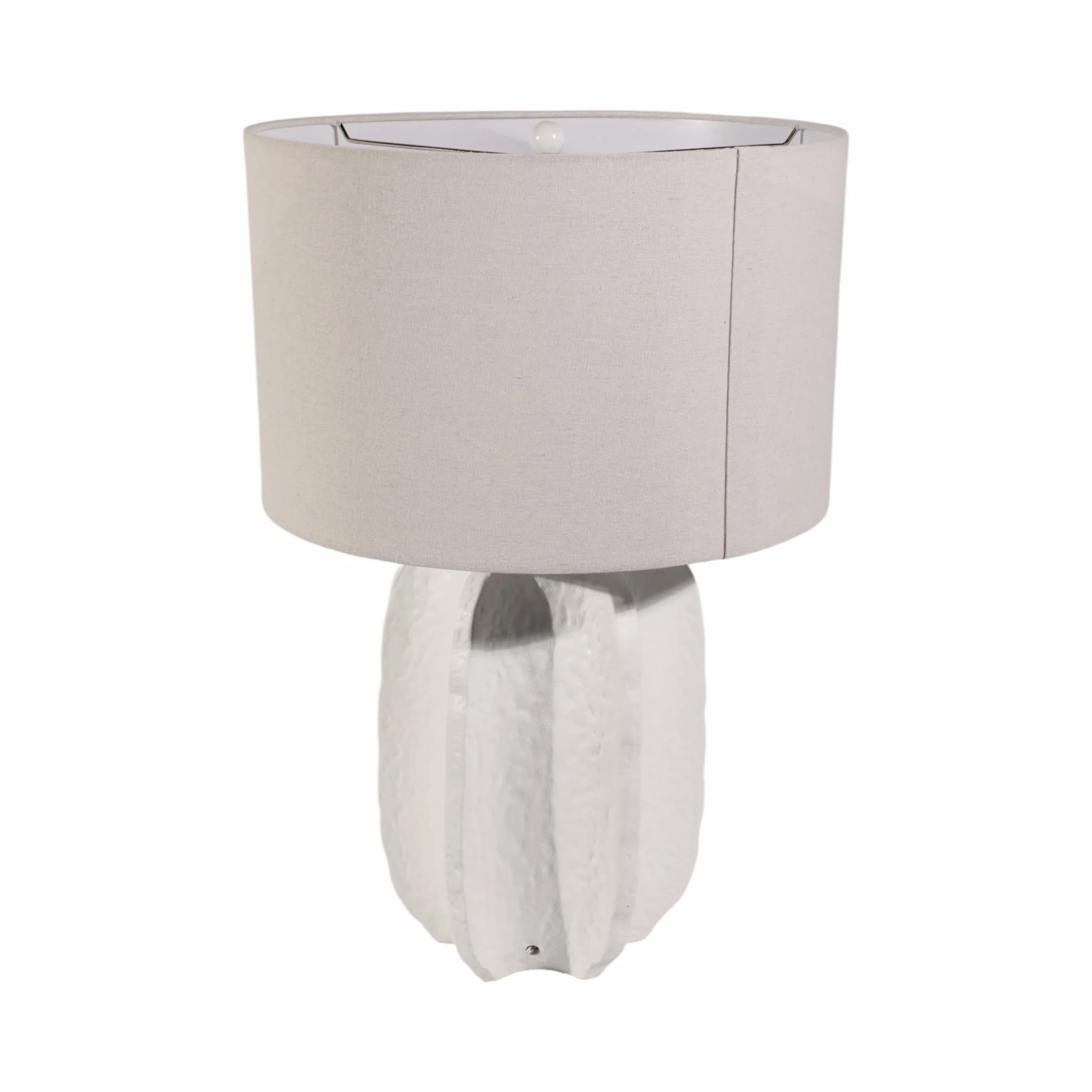 24" Textured Jagged Table Lamp, White - Image 5