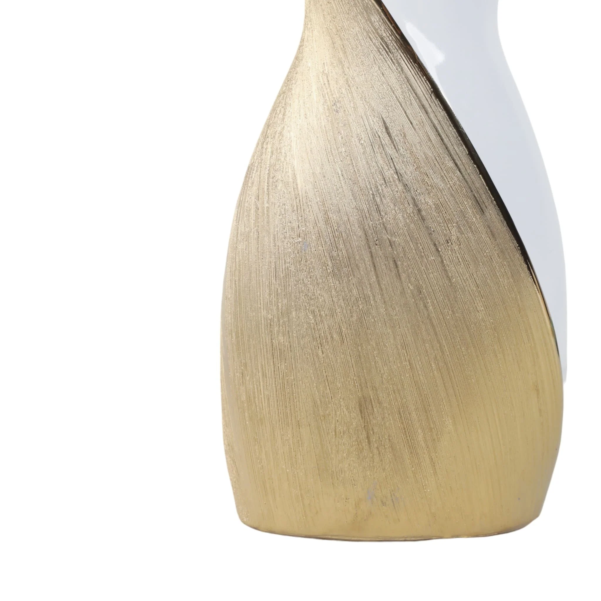 24" Twisted Vase, White/gold - Image 4