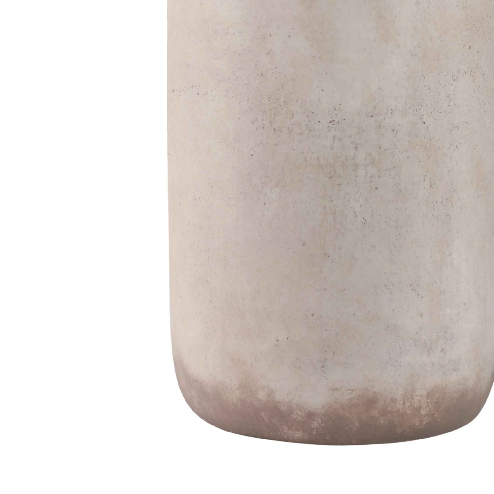 24" Vase With Rattan Handles, Antique White - Image 5