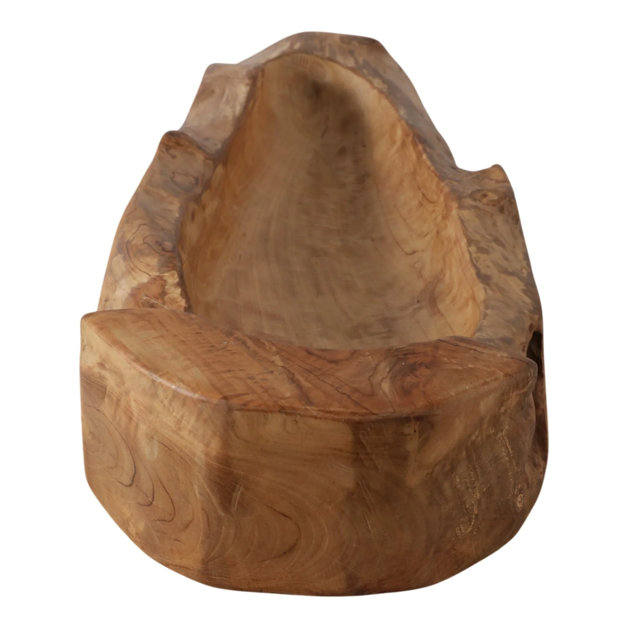 24x10" Long Teak Wood Bowl, Natural - Image 3