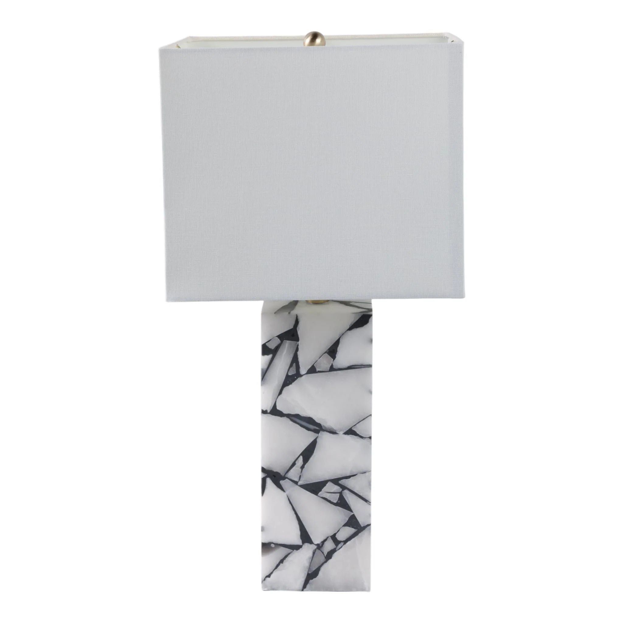 24x12" Alabaster Pieces Table Lamp, White - Image 3