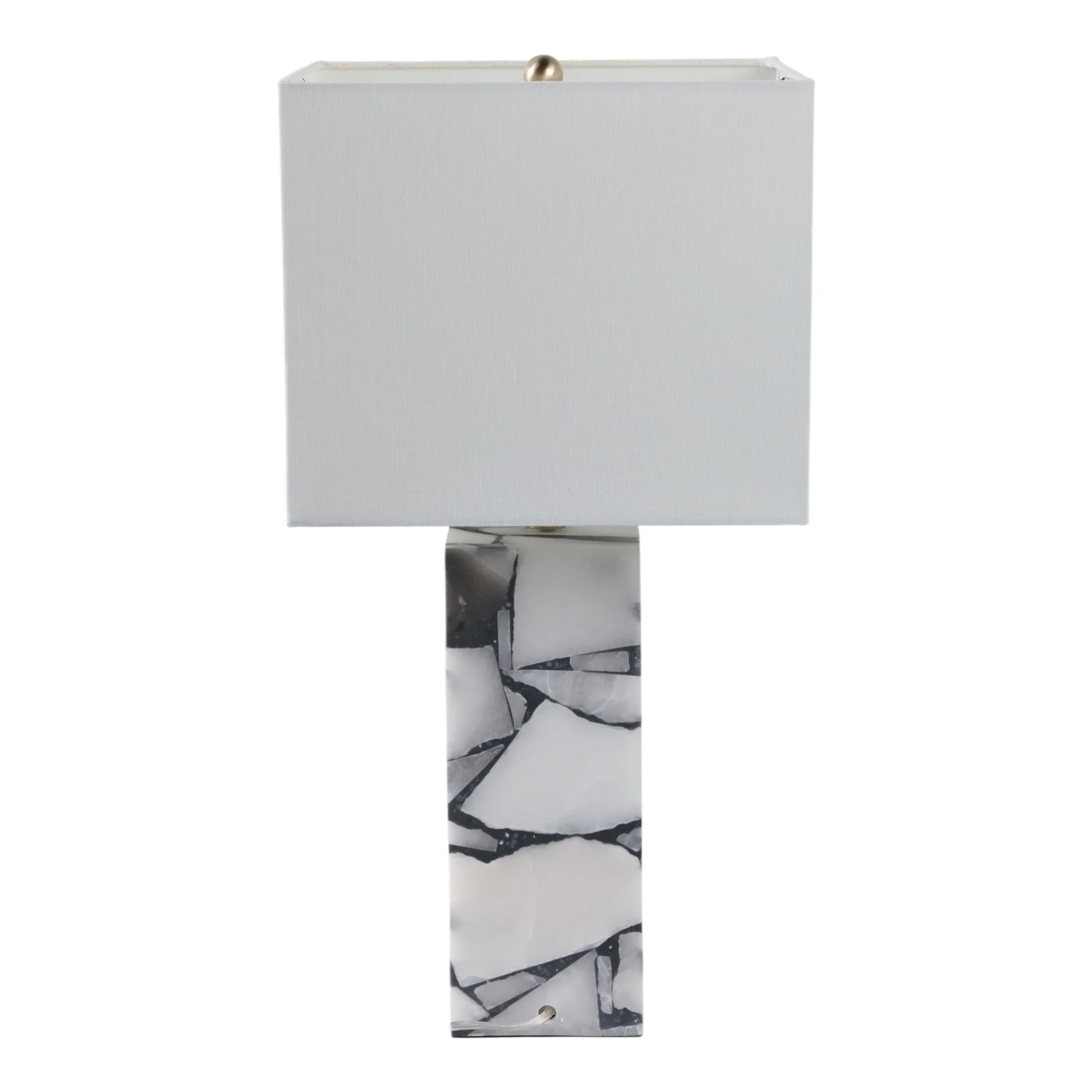 24x12" Alabaster Pieces Table Lamp, White - Image 4