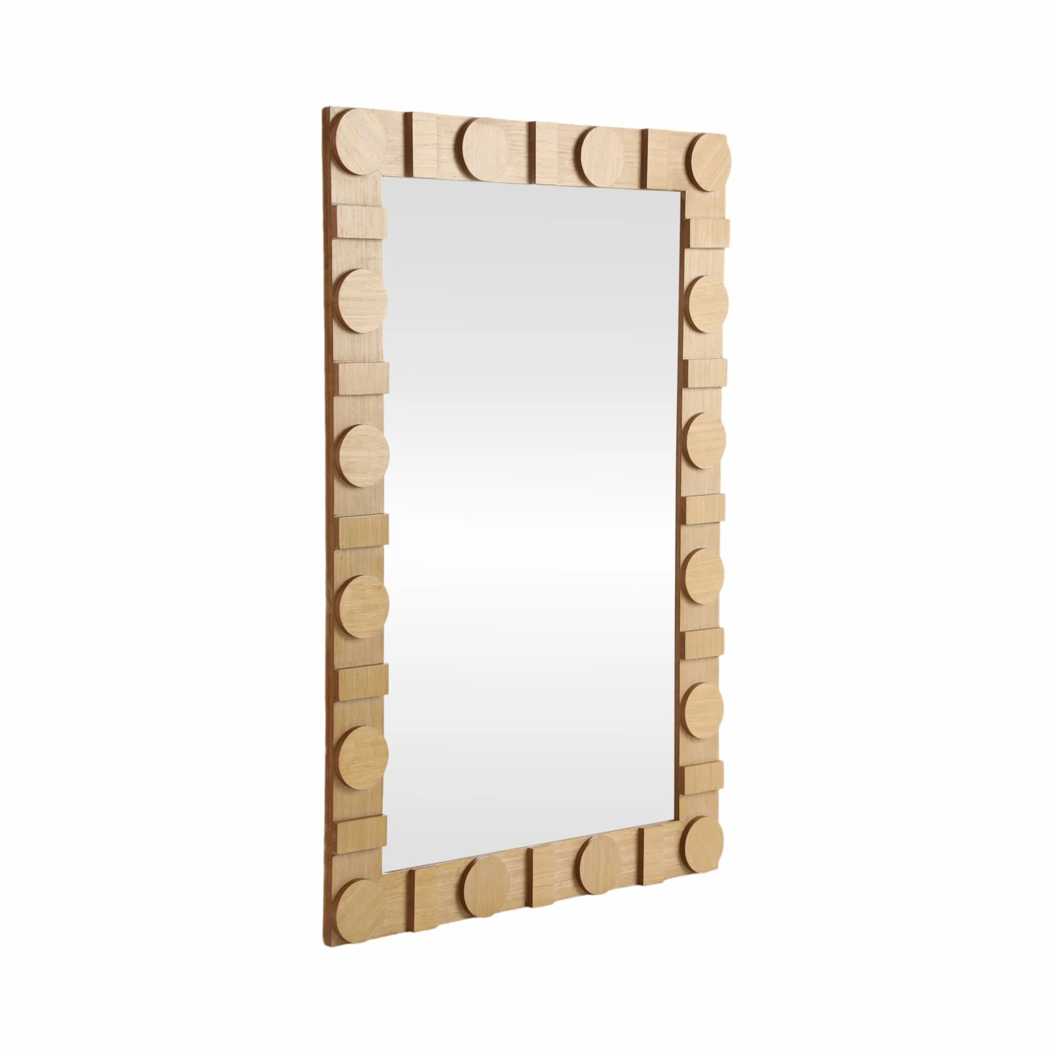 24x36 Rectangle Mirror W/ Circle Details, Natural - Image 2