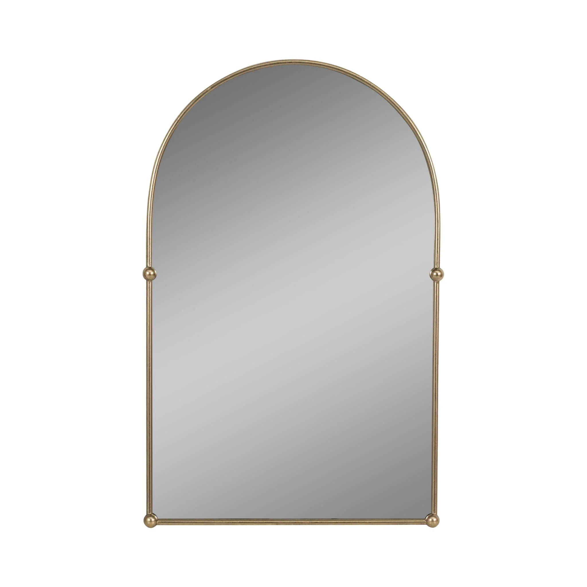 24x38 Arch Mirror With 4 Knobs, Gold - Image 2
