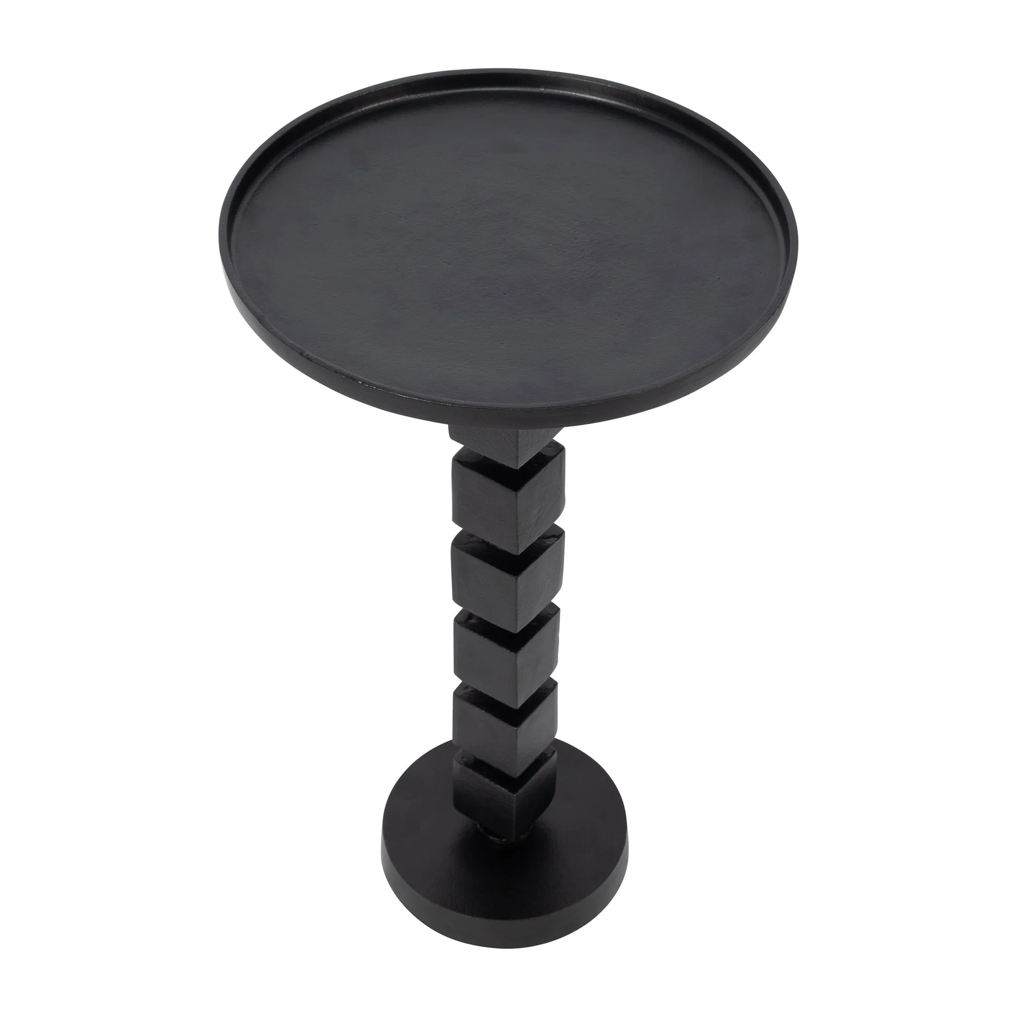 25" Aluminum Stacked Cube Accent Table, Blk Kd - Image 3