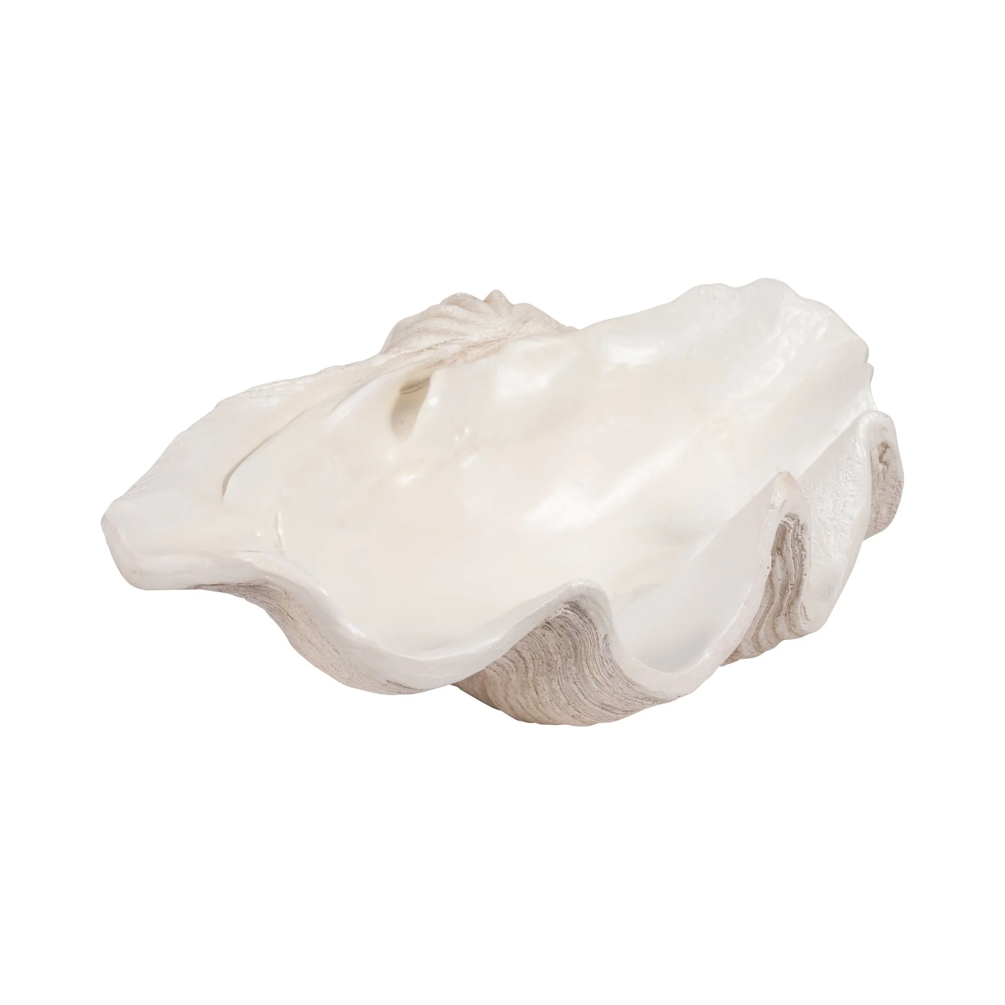 25" Pearlized Clam Shell Bowl, Ivory - Image 3