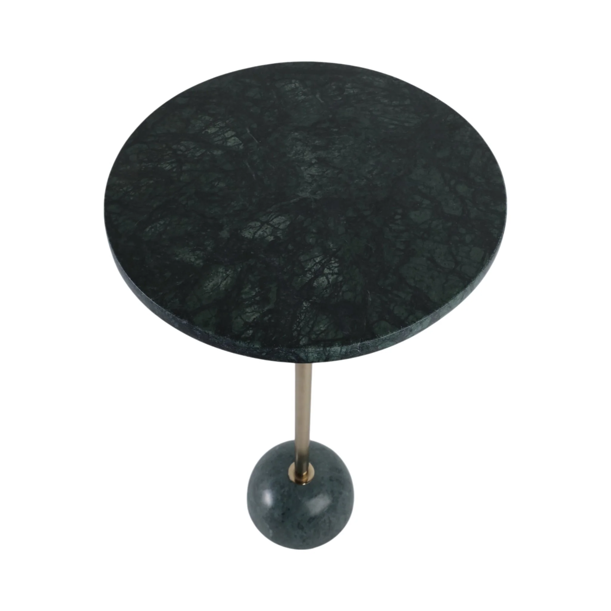 25x12 Marble Ball Base Accent Table, Green/gold - Image 7