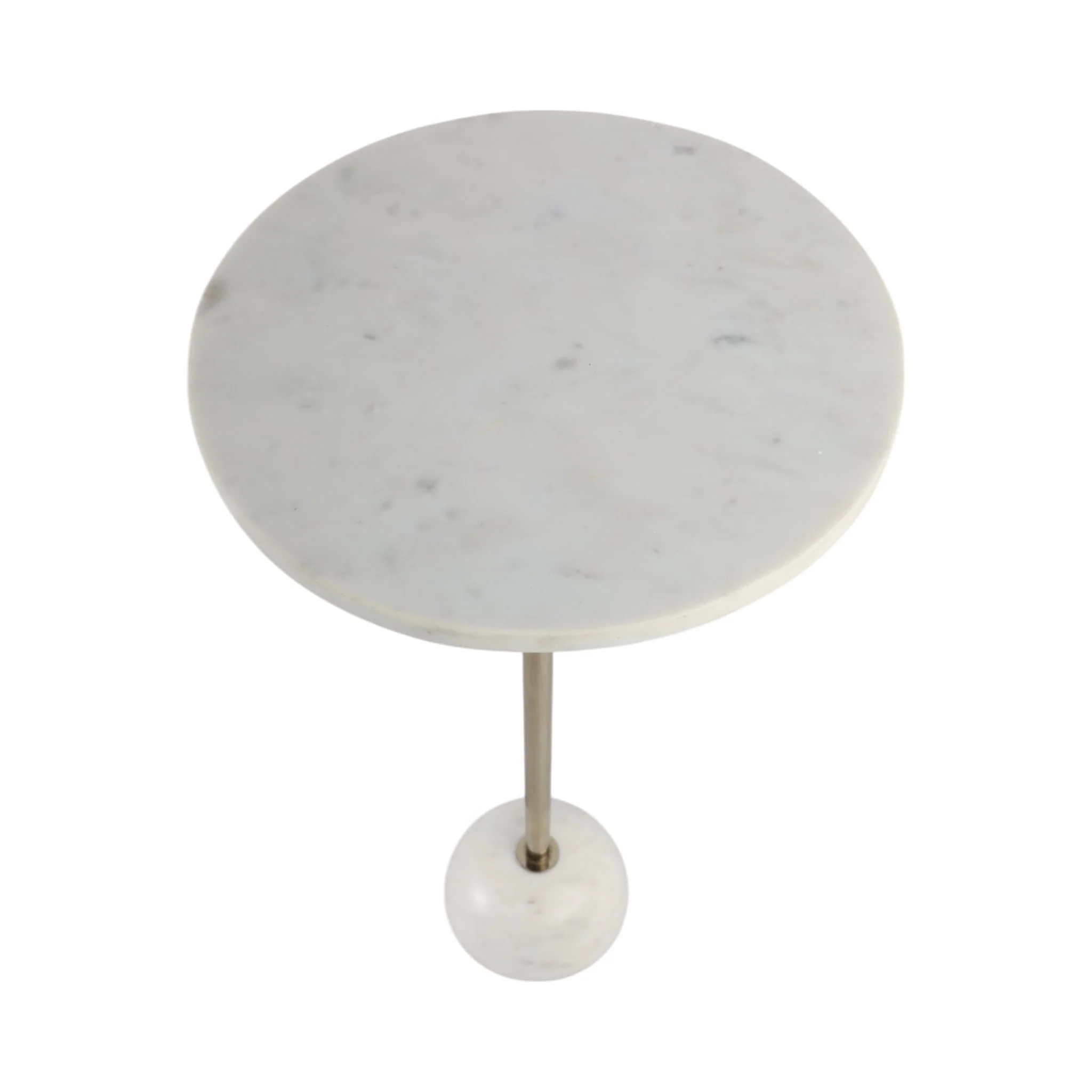 25x12 Marble Ball Base Accent Table, White/gold - Image 7