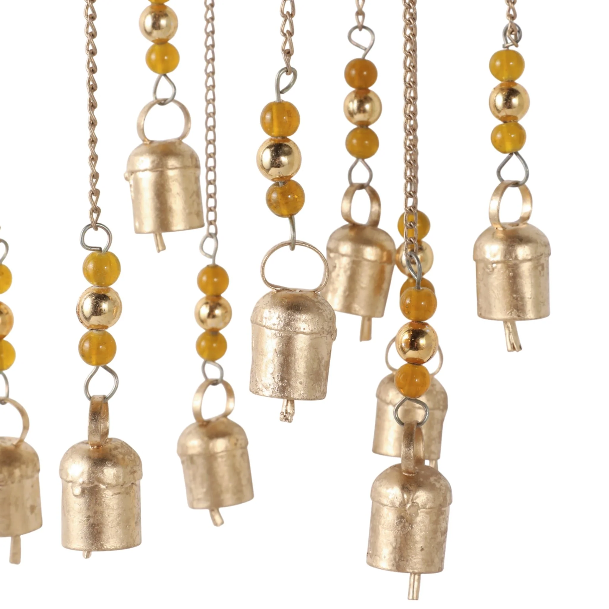 25x6" Beaded Mosaic 3d Flower Chime, Gold - Image 5