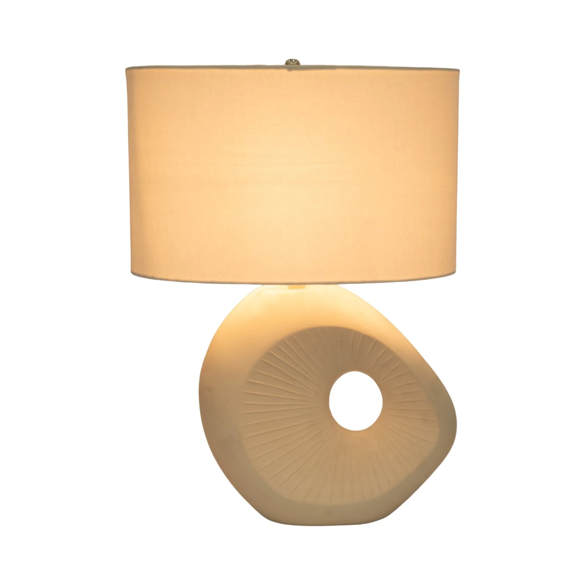 26" Ceramic Table Lamp With Shade, Beige - Image 2