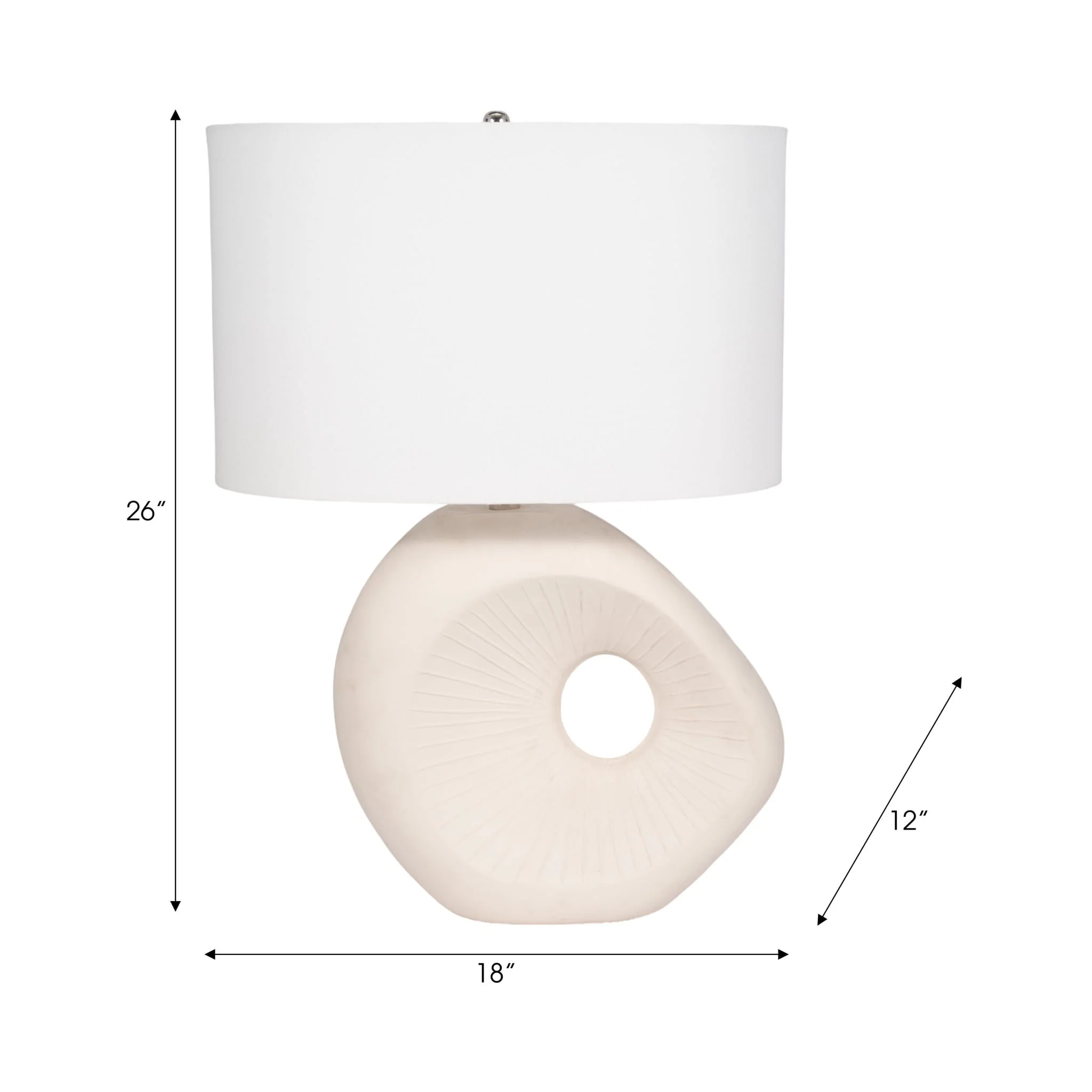 26" Ceramic Table Lamp With Shade, Beige - Image 7