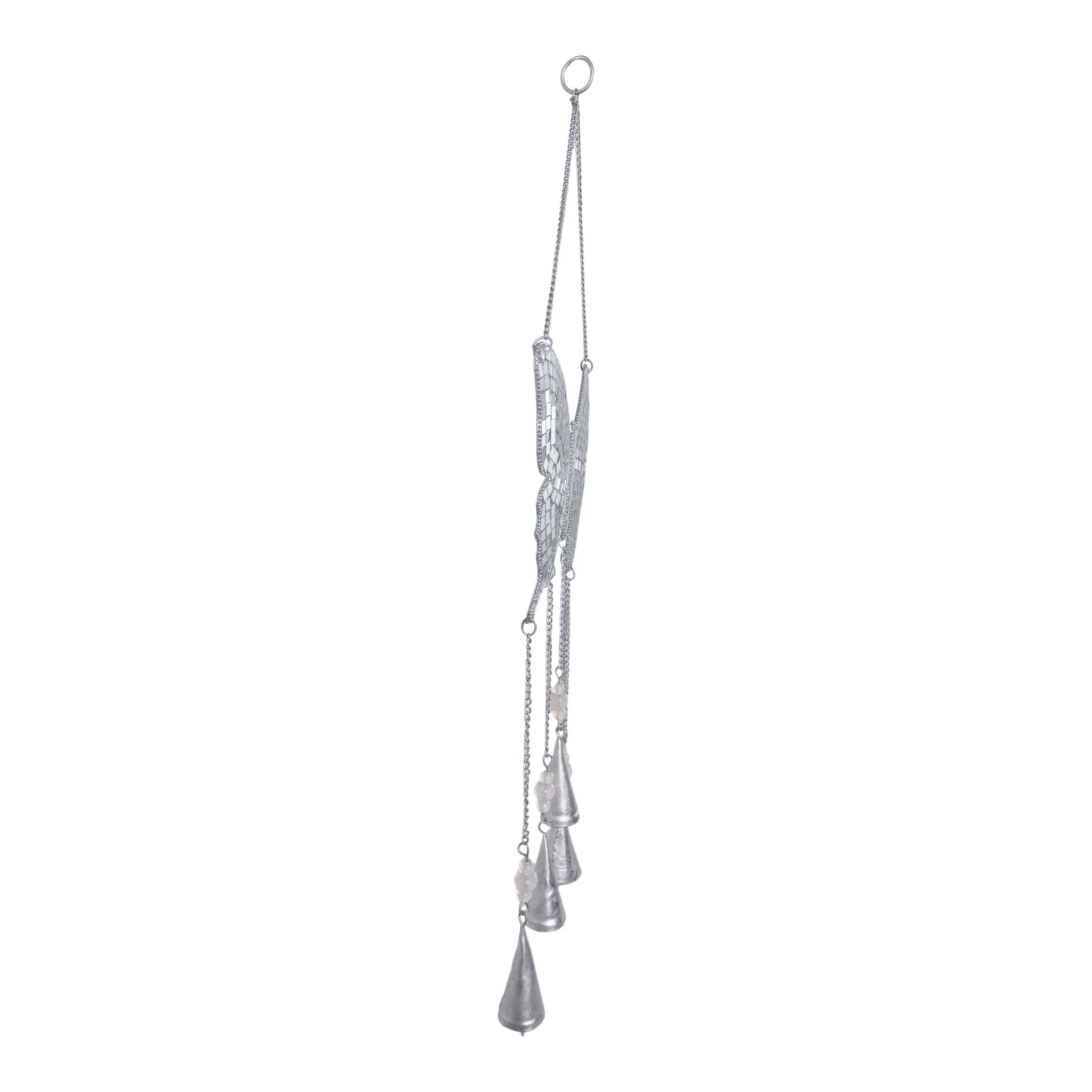 26" Disco Mosaic Butterfly Chime, Silver - Image 3