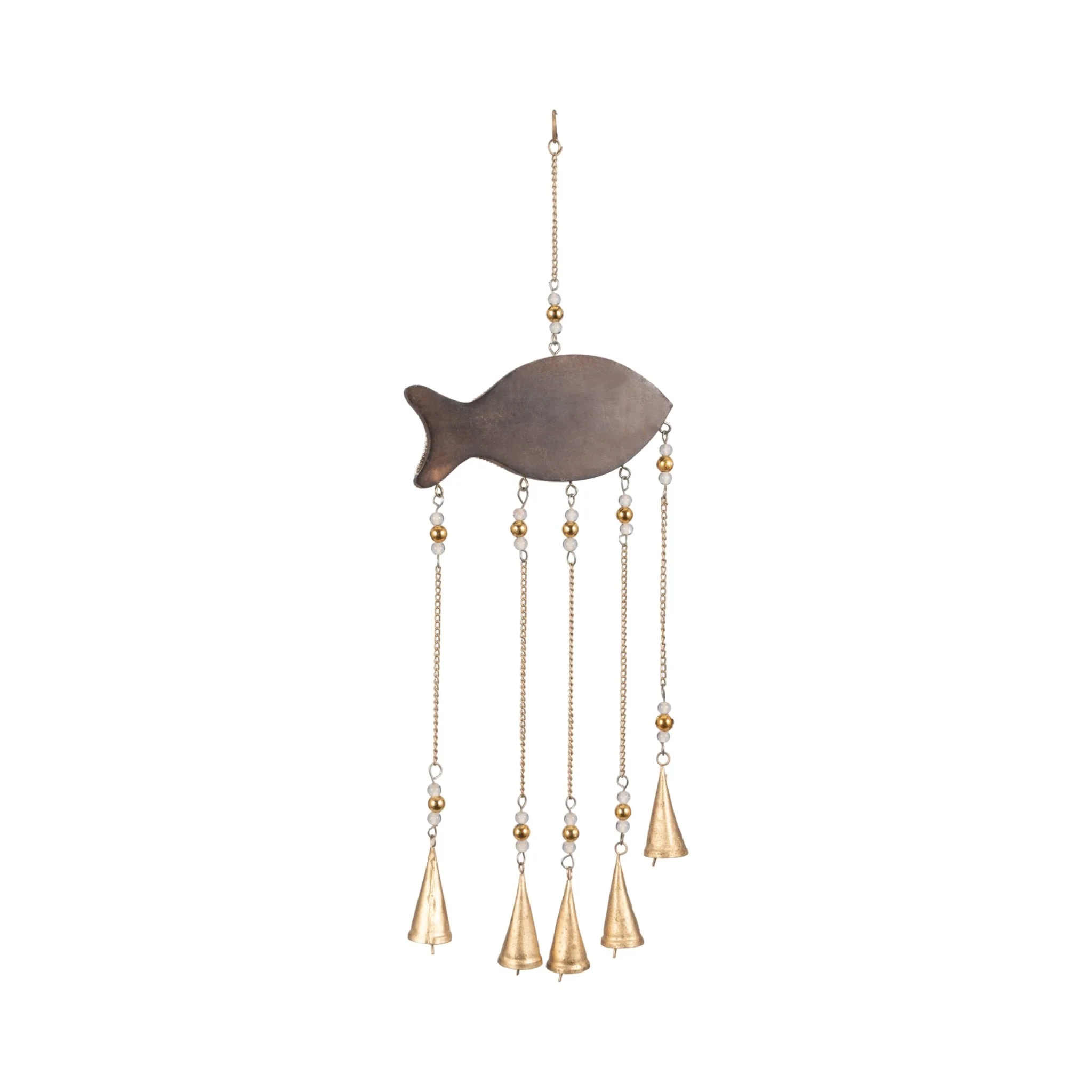 26" Mosaic Fish With Bells, Blue/gold - Image 6