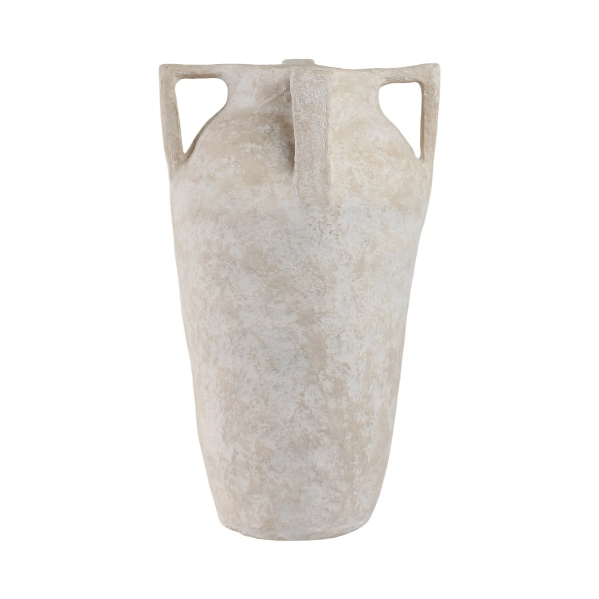 26x15" Paper Mache Handle Vase, White - Image 4