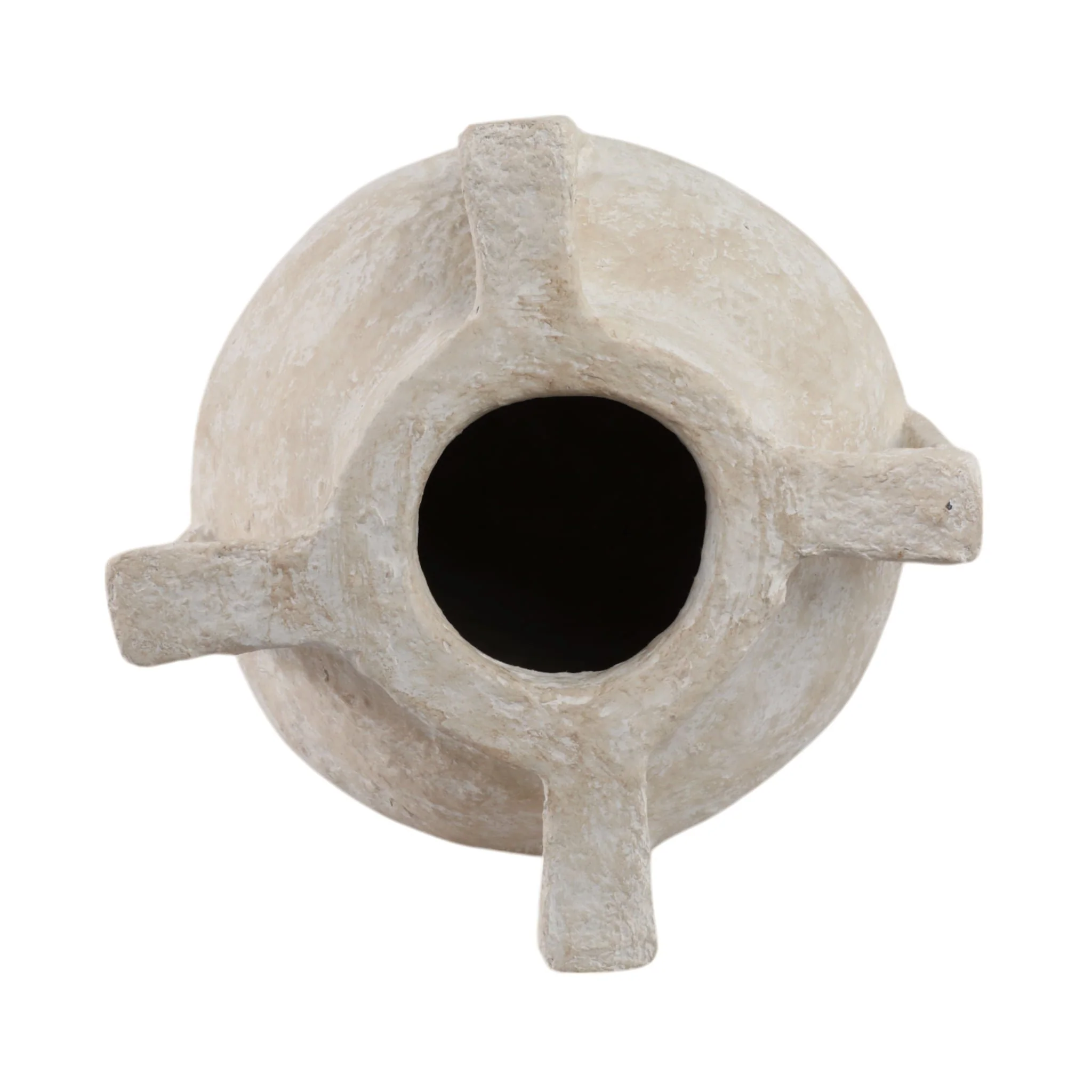 26x15" Paper Mache Handle Vase, White - Image 7
