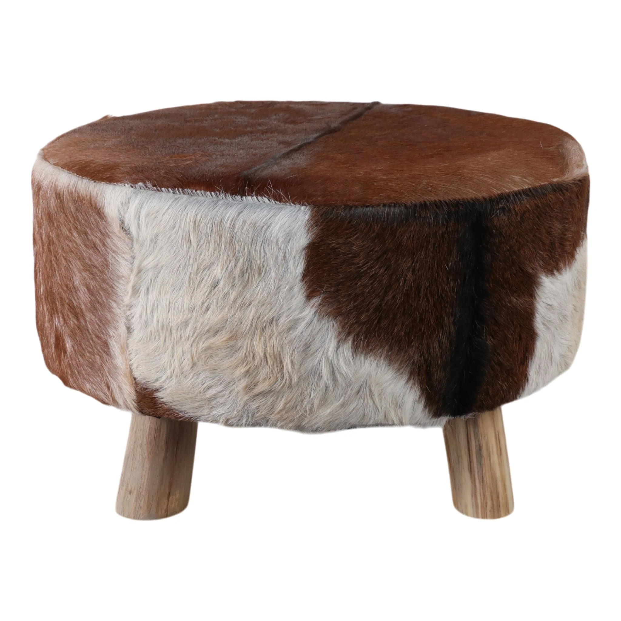 26x16 Cowhide Ottoman, Multi - Image 3