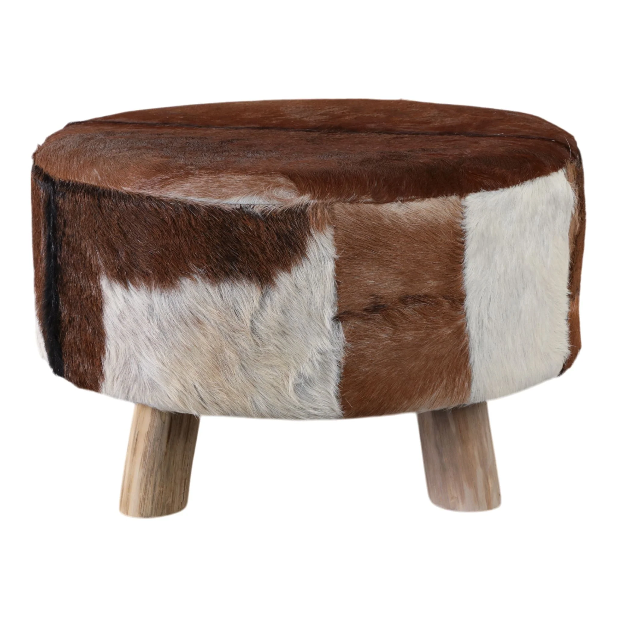 26x16 Cowhide Ottoman, Multi - Image 4