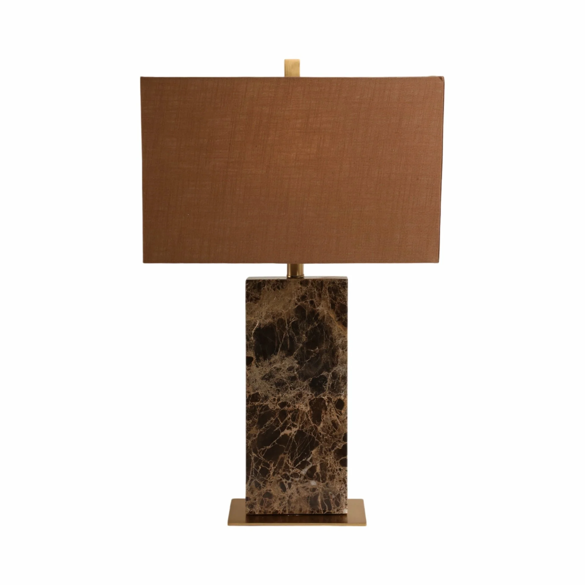 26x16" Rectangle Marble Lamp, Light Brown - Image 2