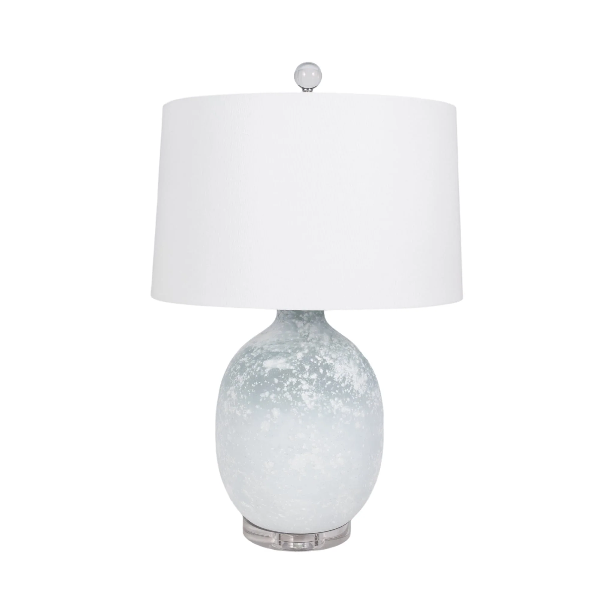 27" 2-tone Glass Table Lamp, Blue/white - Image 3
