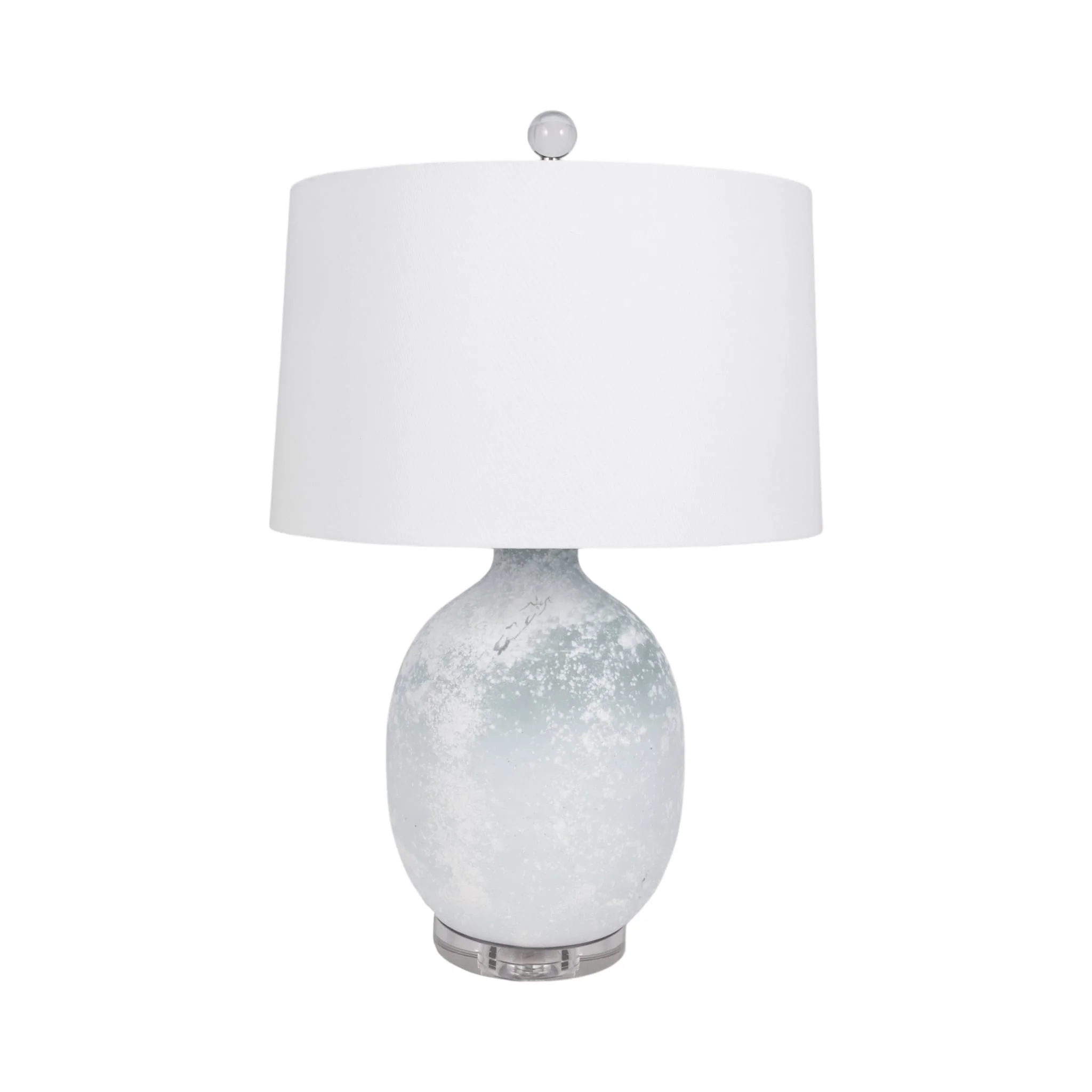 27" 2-tone Glass Table Lamp, Blue/white - Image 4