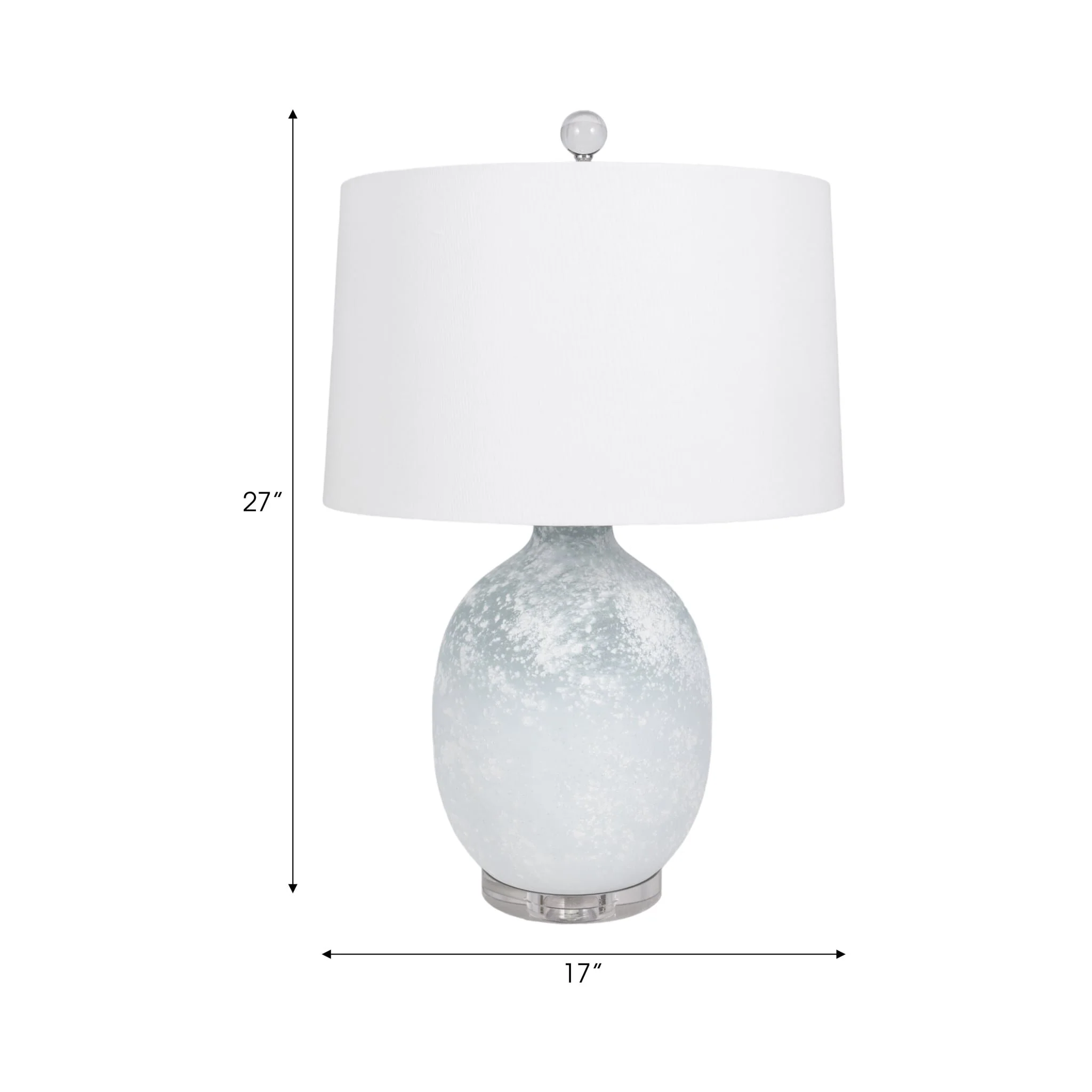 27" 2-tone Glass Table Lamp, Blue/white - Image 7