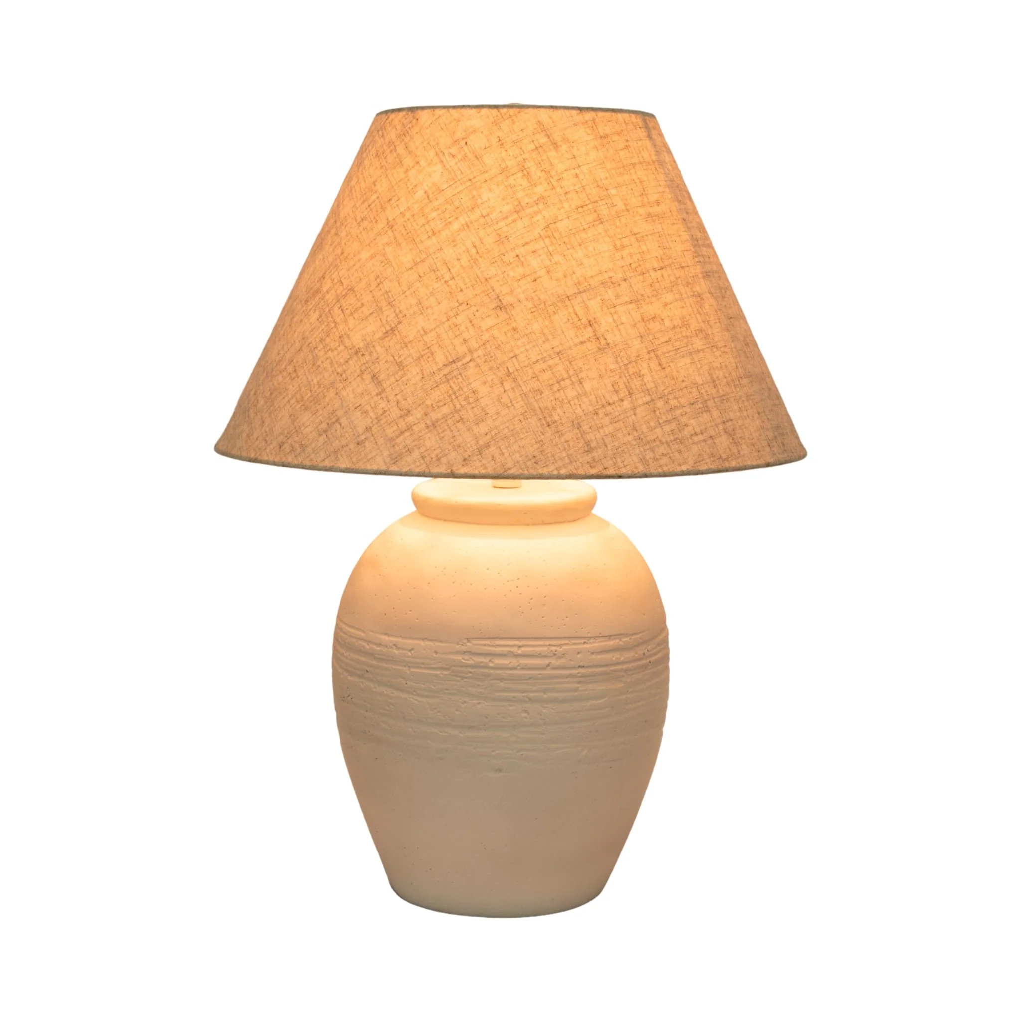 27" Artisan Jug Table Lamp Tapered Shade,wht/beige - Image 2
