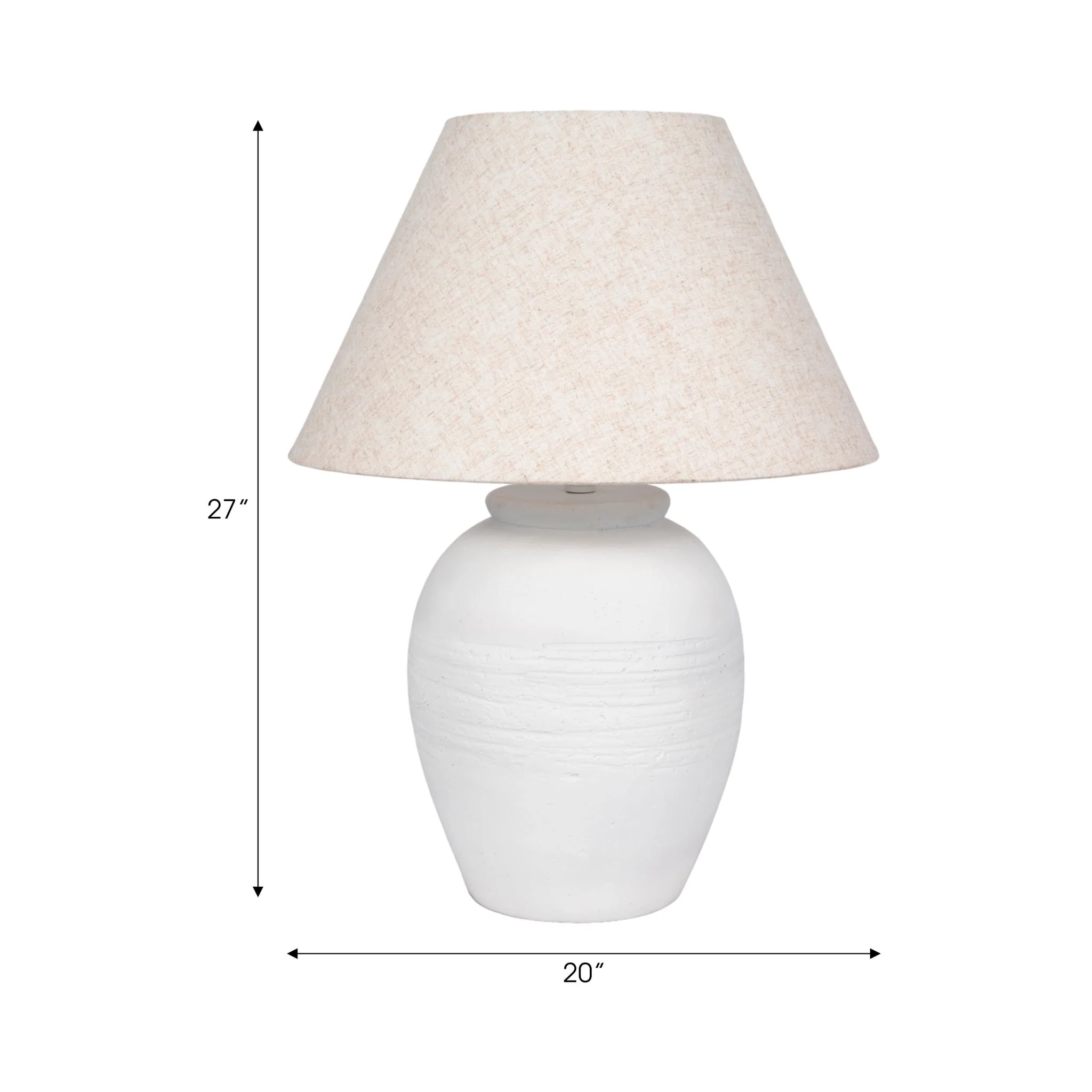 27" Artisan Jug Table Lamp Tapered Shade,wht/beige - Image 6