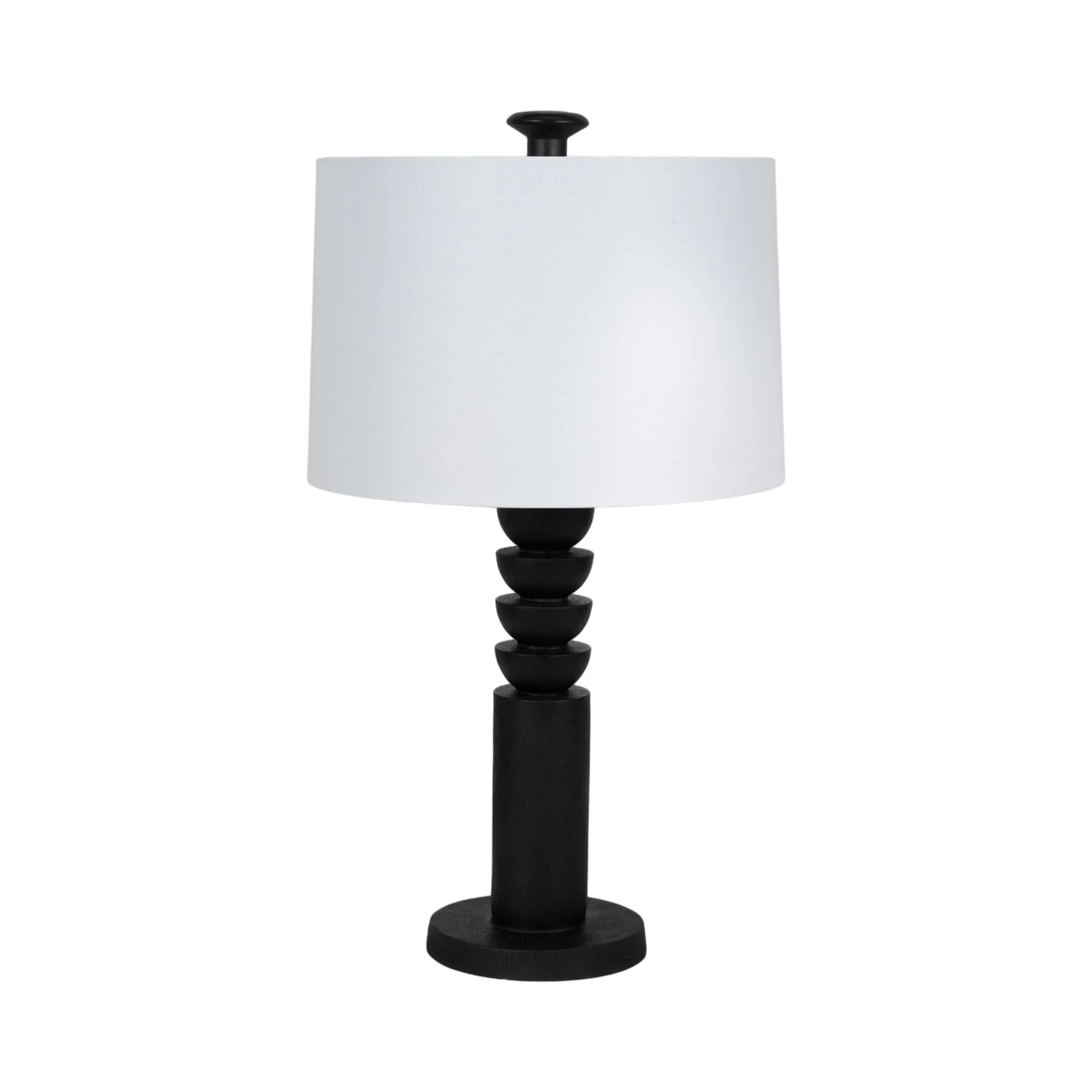 27" Carved Totem Table Lamp, Black - Image 3
