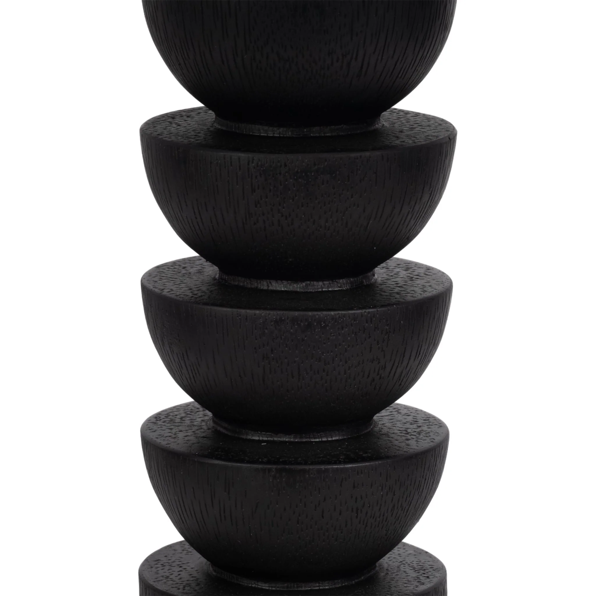 27" Carved Totem Table Lamp, Black - Image 5