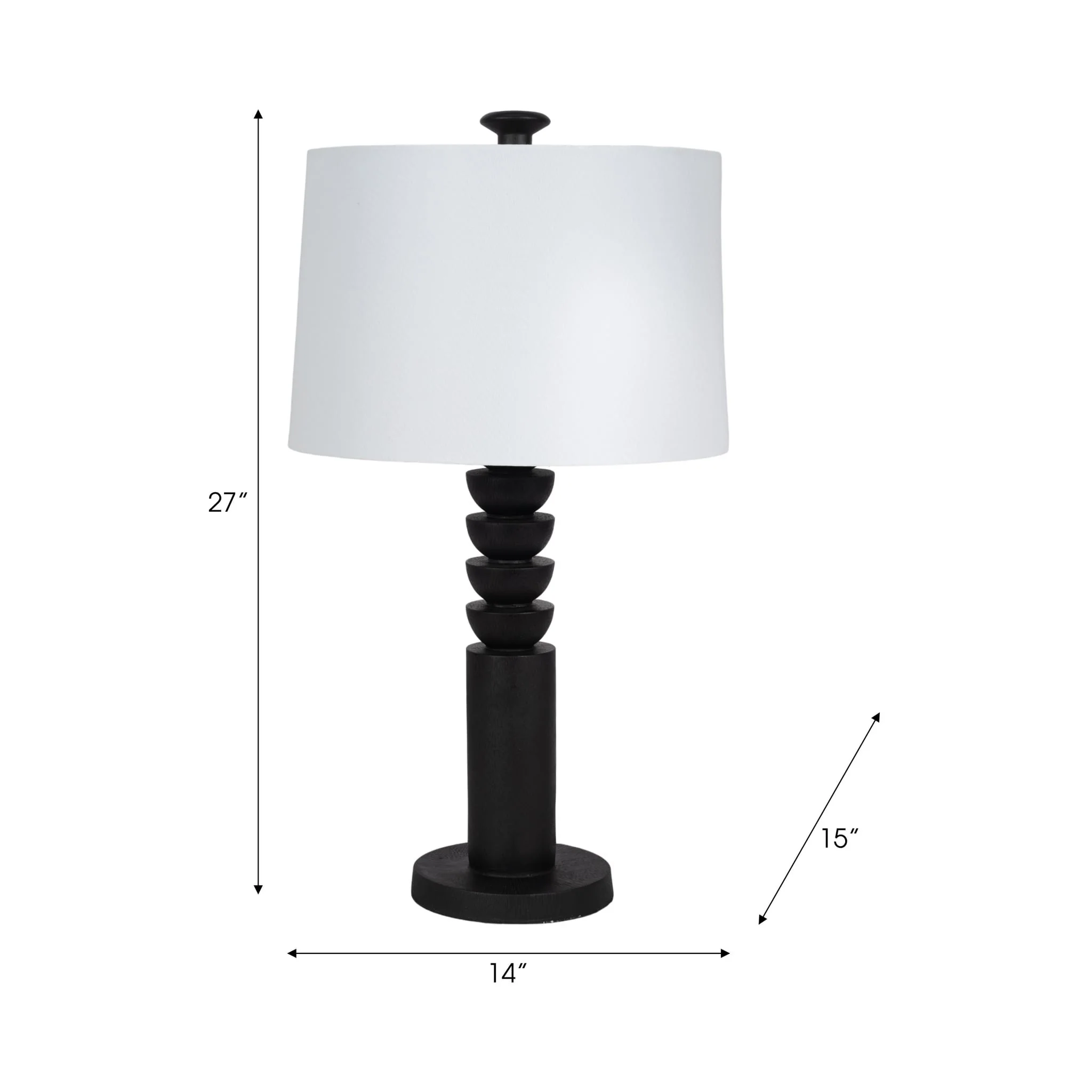 27" Carved Totem Table Lamp, Black - Image 6