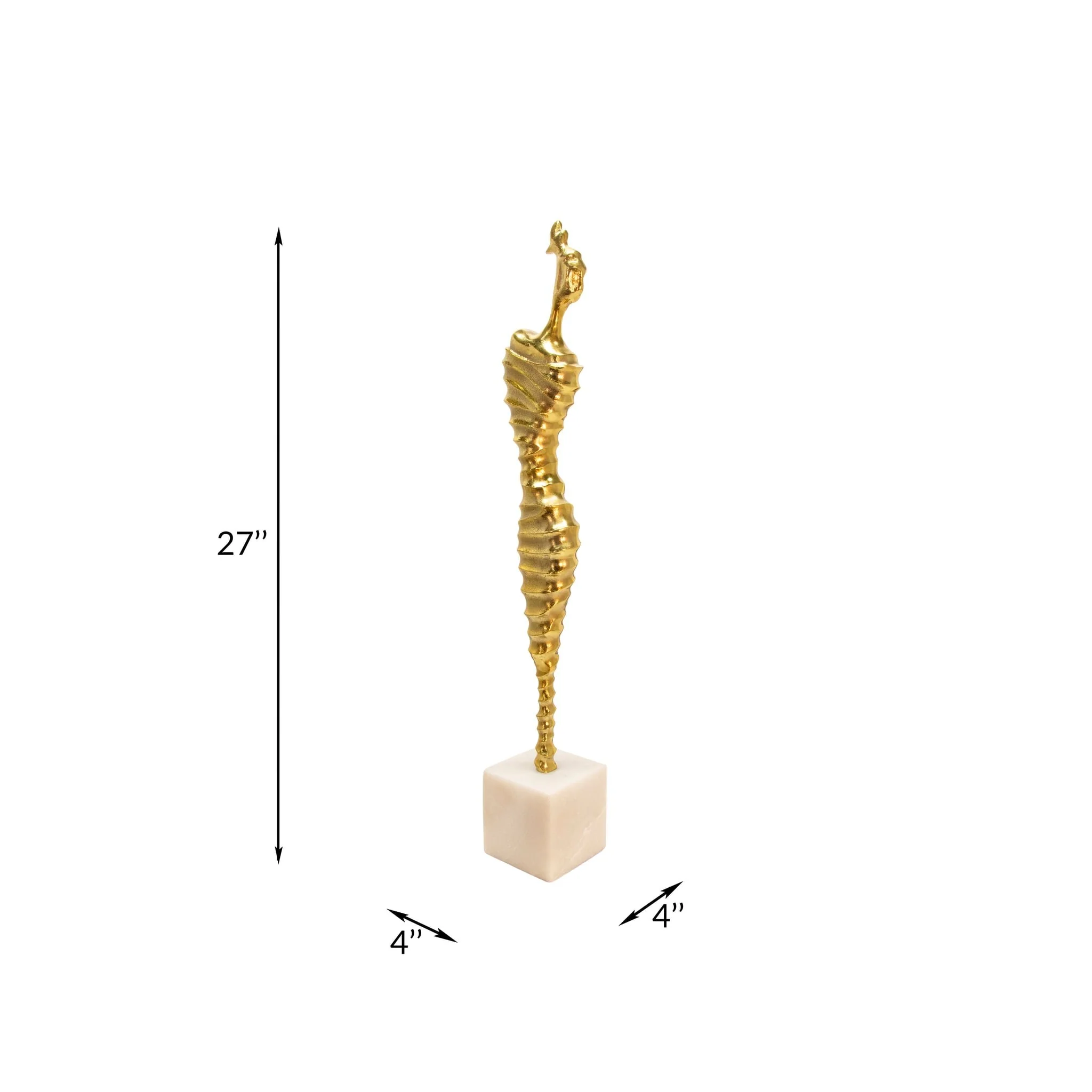 27" Metal Modern Female Mummy Deco, Gold - Image 5